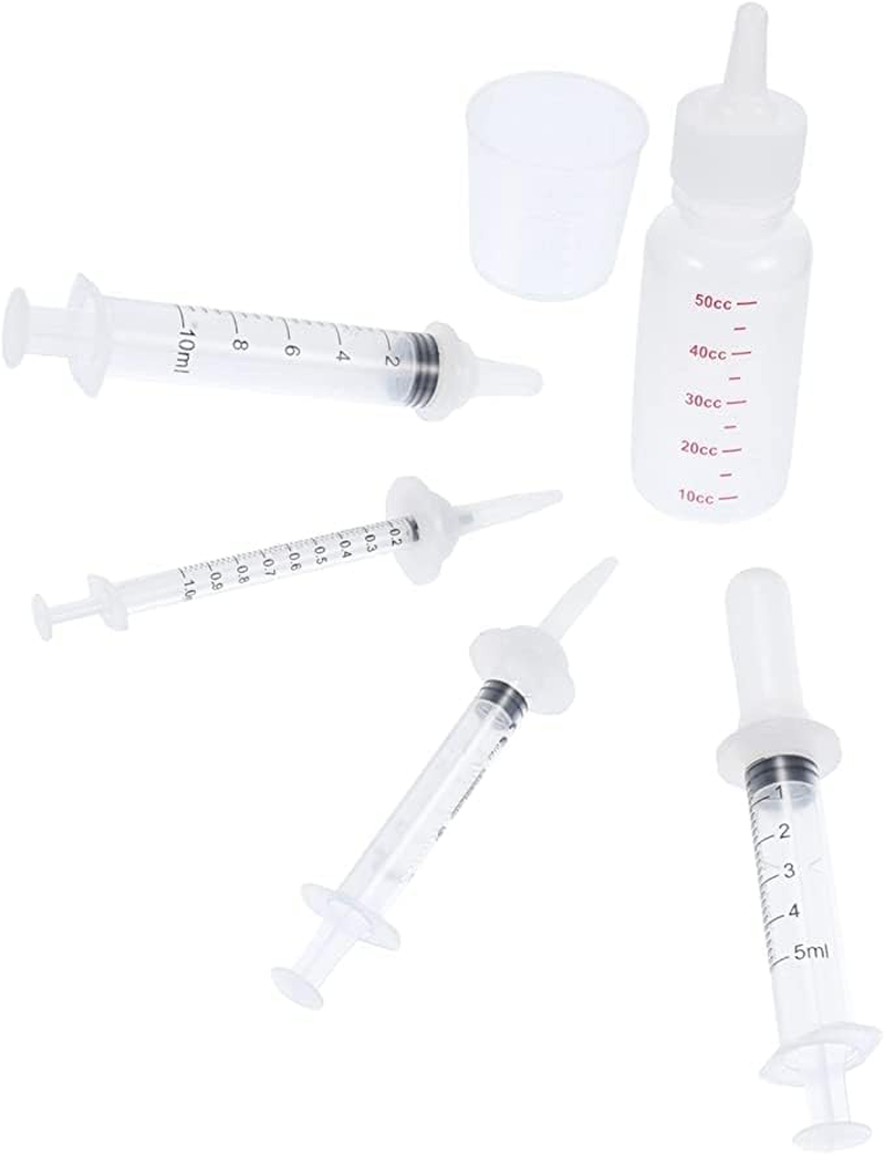 Newborn Pet Nursing Bottles Set with 5 Pacifiers, Pet Feeding Artificial Bottles Kit, Pet Pill Tablet Feeders Tools Suitable for Newborn Puppies, Kittens, Rabbits, Squirrels and Other Small Animals image number 5