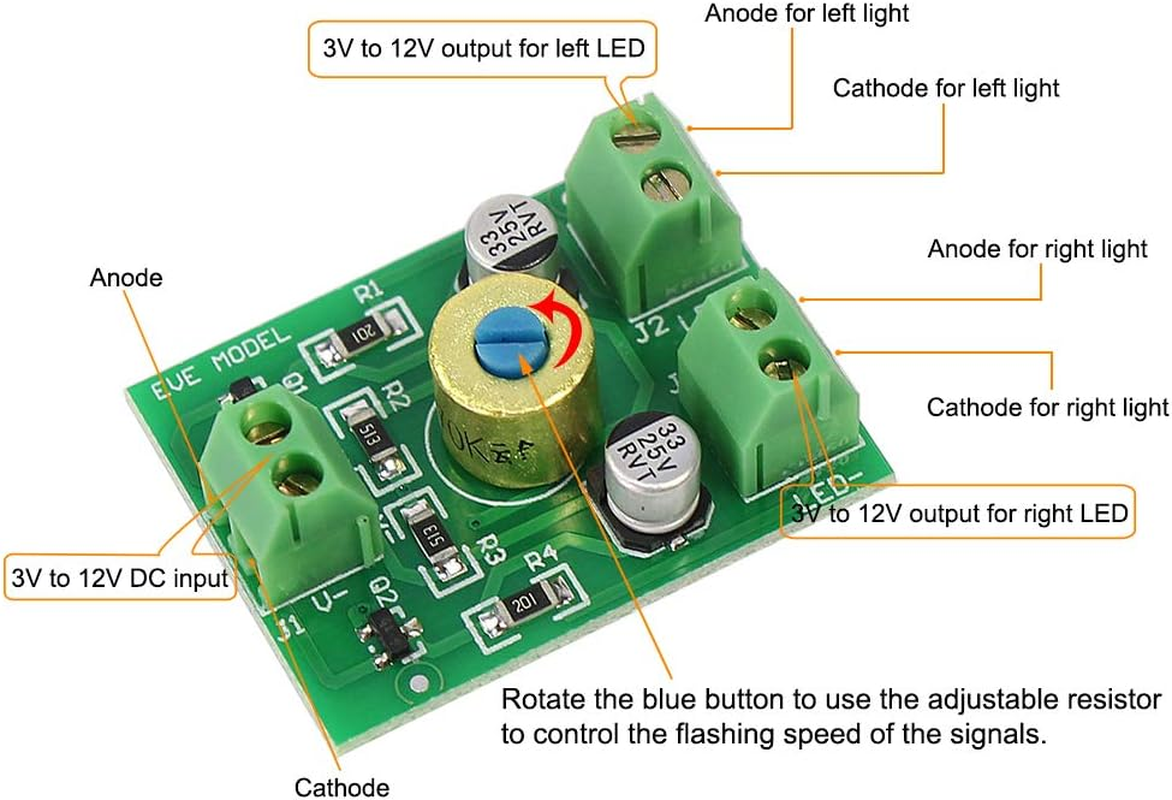 2PCS Compact Circuit Board Flasher to Flash Crossing Signals Alternately PCB006-2 image number 2