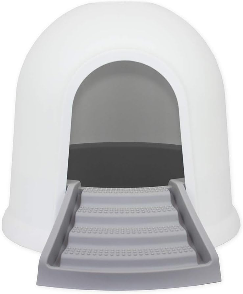 Cattitude Odour Control Cat Litter Dome, White, 44Cm Height - Cat Litter Box, Odour Control, Enclosed Litter Box, Non-Toxic Carbon Filter image number 1