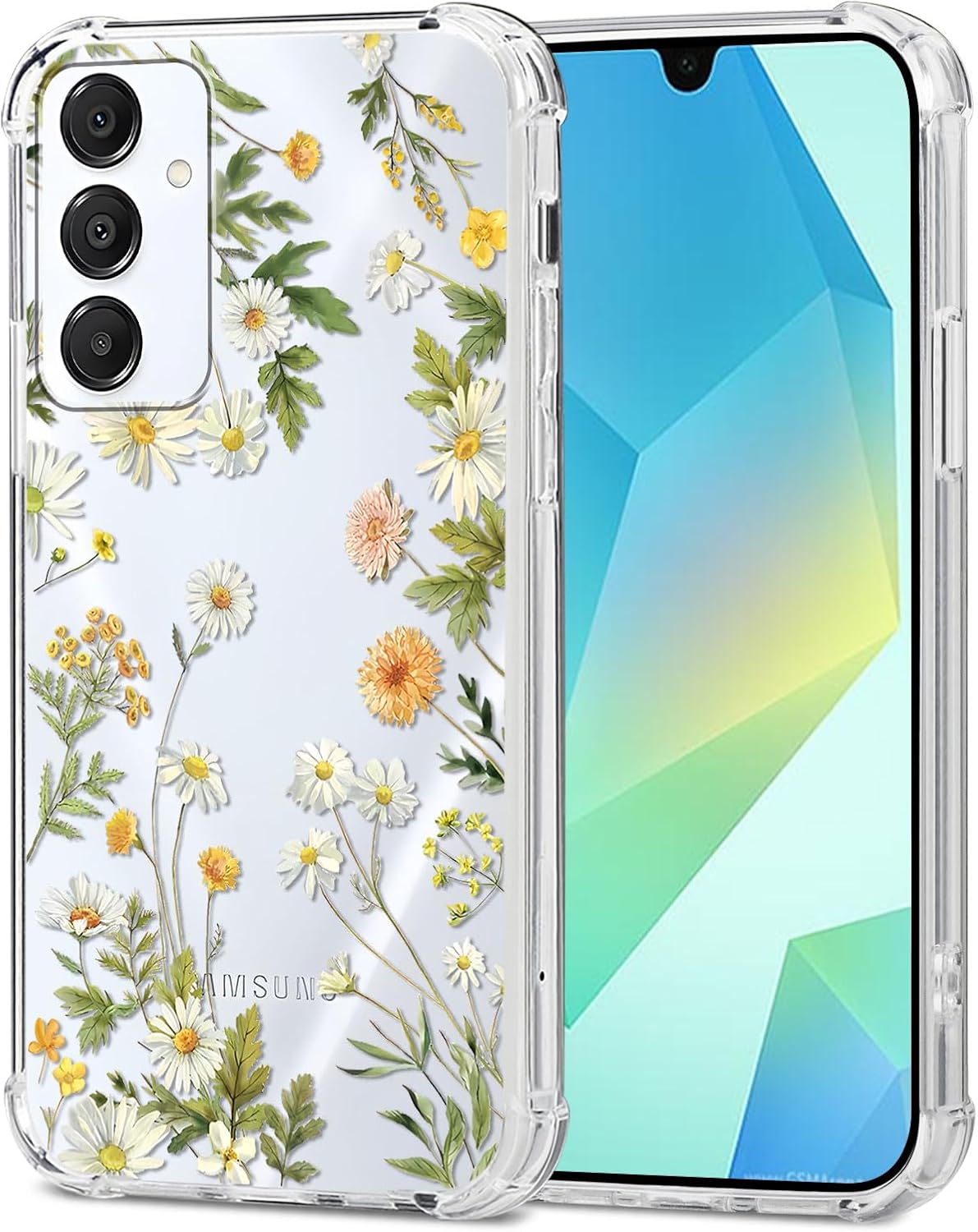 Saqmkil Transparent Case for Samsung Galaxy A36, Aesthetic Pattern Motif Design Women Girls Women Thin Mobile Phone Case Soft Cute Shockproof Clear Case Protective Case for Samsung A36 6.64 Inches