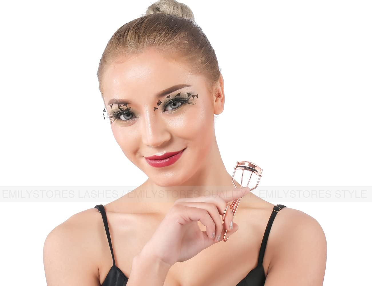 EMILYSTORES Professional Makeup Tool for Eyelashes with 2 Silicone Refill Pads Pinch Pain FREE Metal Eyelash Curler 1PC, Golden Color image number 1