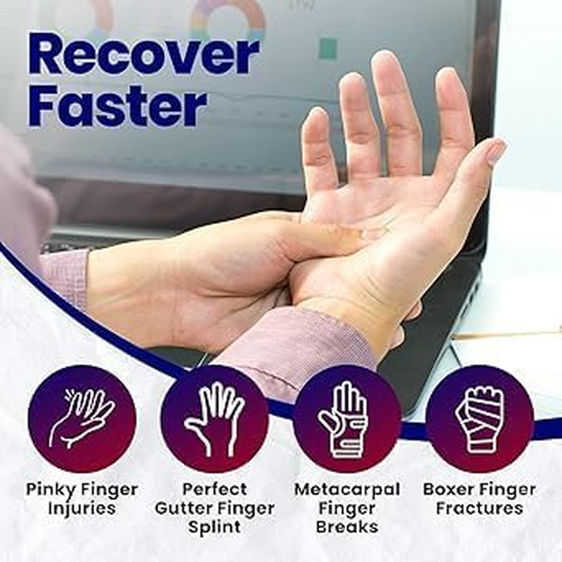 The Boxer Orthopedic Hand & Wrist Brace &ndash; 1Pcs Wrist Support Brace for Women & Men &ndash; Comfortable Wrist & Hand Wraps W/Finger Splints for Metacarpal Fracture, Sprain, or Swelling (Black, S/M) image number 2