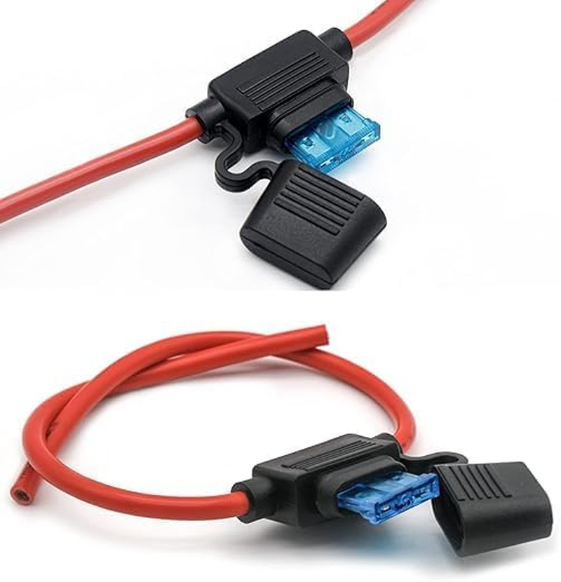 10 AWG Waterproof ATC/ATO Inline Fuse Holder with 24Pcs Standard Car Fuses (15A, 20A, 25A, 30A, 35A, 40A), 4 Packs of Automotive Replacement Fuses image number 6
