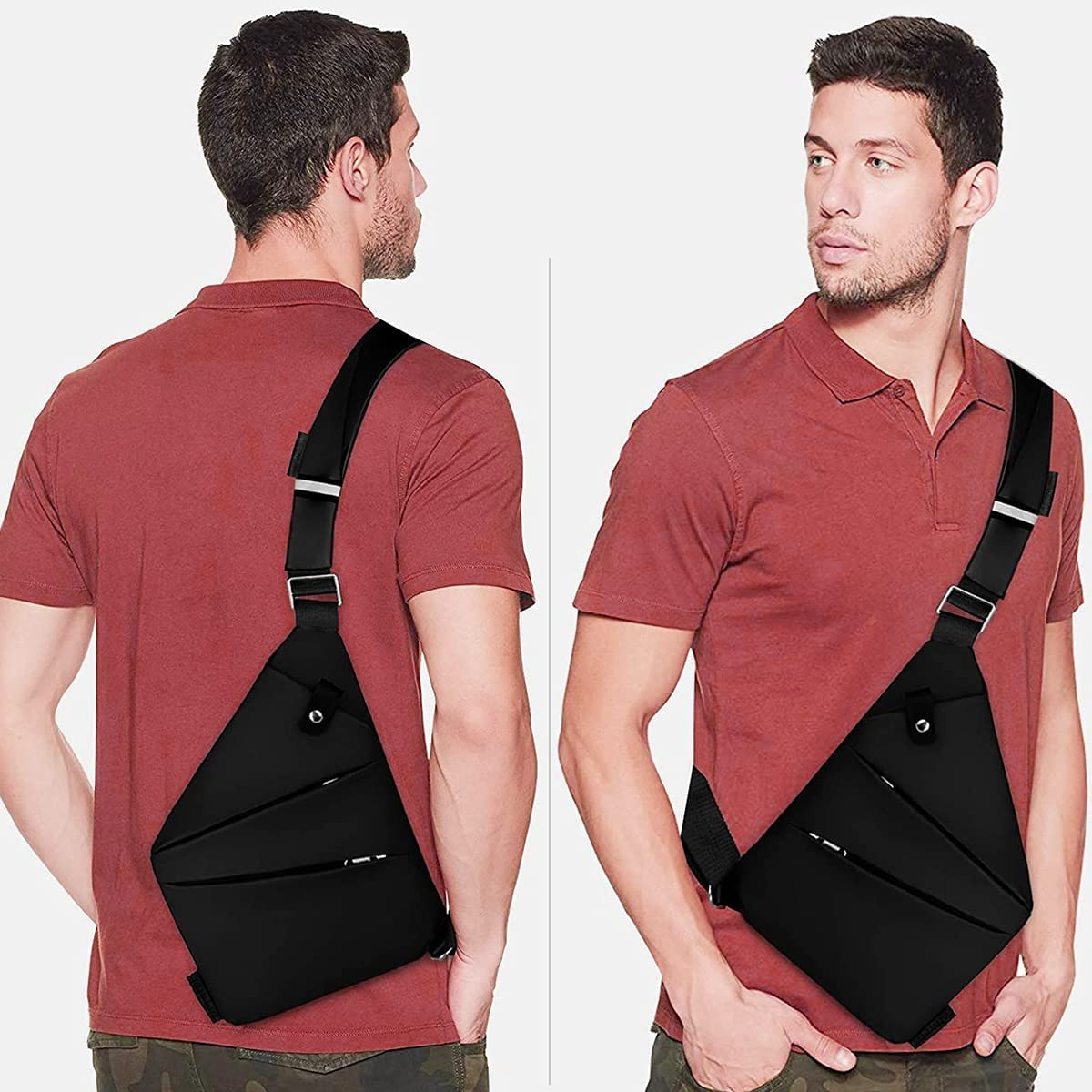 Sling Backpack Chest Bag,Ikerall Lightweight Outdoor Sport Travel Hiking anti Theft Crossbody Shoulder Pack Bag Daypack for Men Women