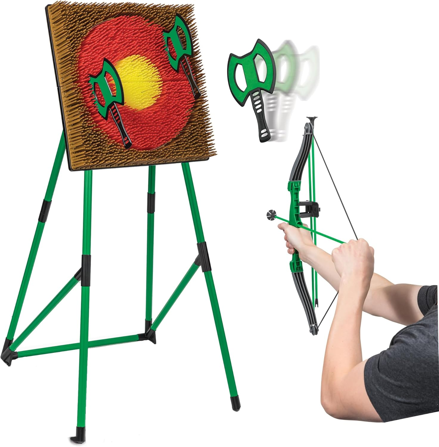 Go Play! 2 in 1 Axe Throw and Archery Set Game. Family Friendly Fun, Lightweight & Easy to Set Up, Suitable for Ages 8 + image number 2