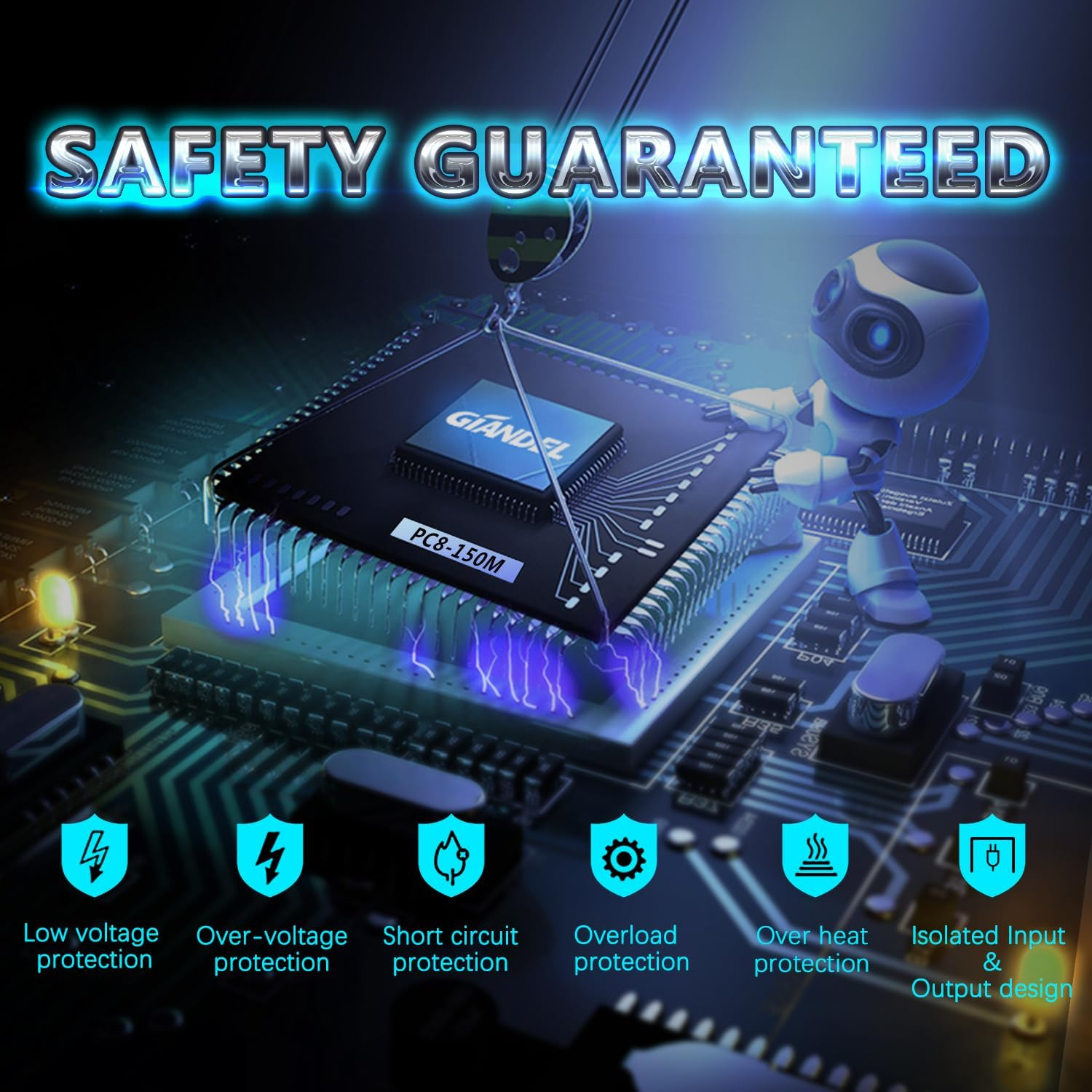 150W Power Inverter Modified Sine Wave DC 12V-AC 240V Converter Adapter with 1A USB Port Giandel image number 5