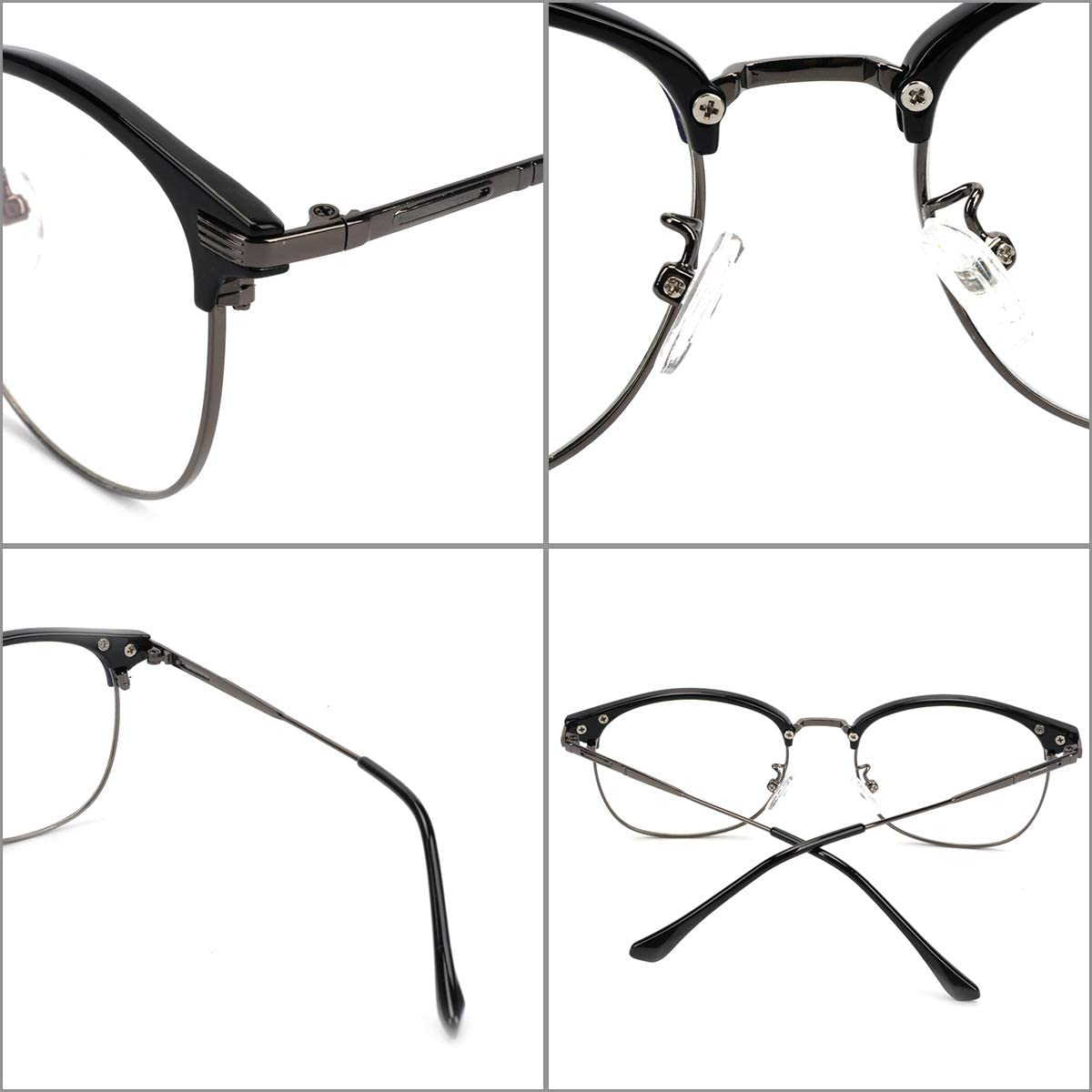 Blue Light Blocking Gaming Glasses anti Eyestrain Glasses Gaming Eyewear Retro Vision Care anti Glare for PC Laptop Gamer Reading (Black Frame Clear Lens) image number 1