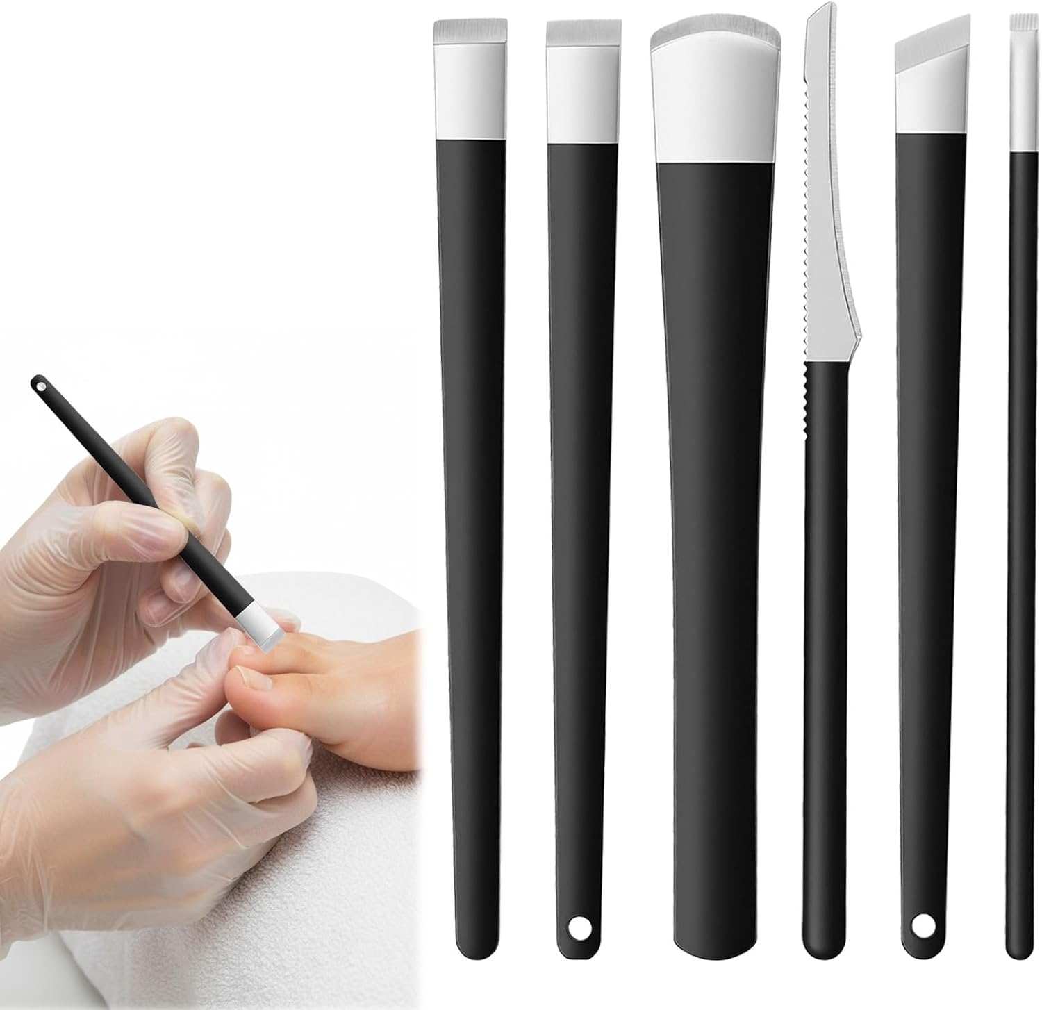 6 PCS Pedicure Knife Set, Ingrown Toenail Removal Kit Stainless Steel Removal Pedicure Scraper with Storage Box Professional Foot Scraper Callus Shaver Foot Care for Dead Dry Hard Cracked Skin image number 4