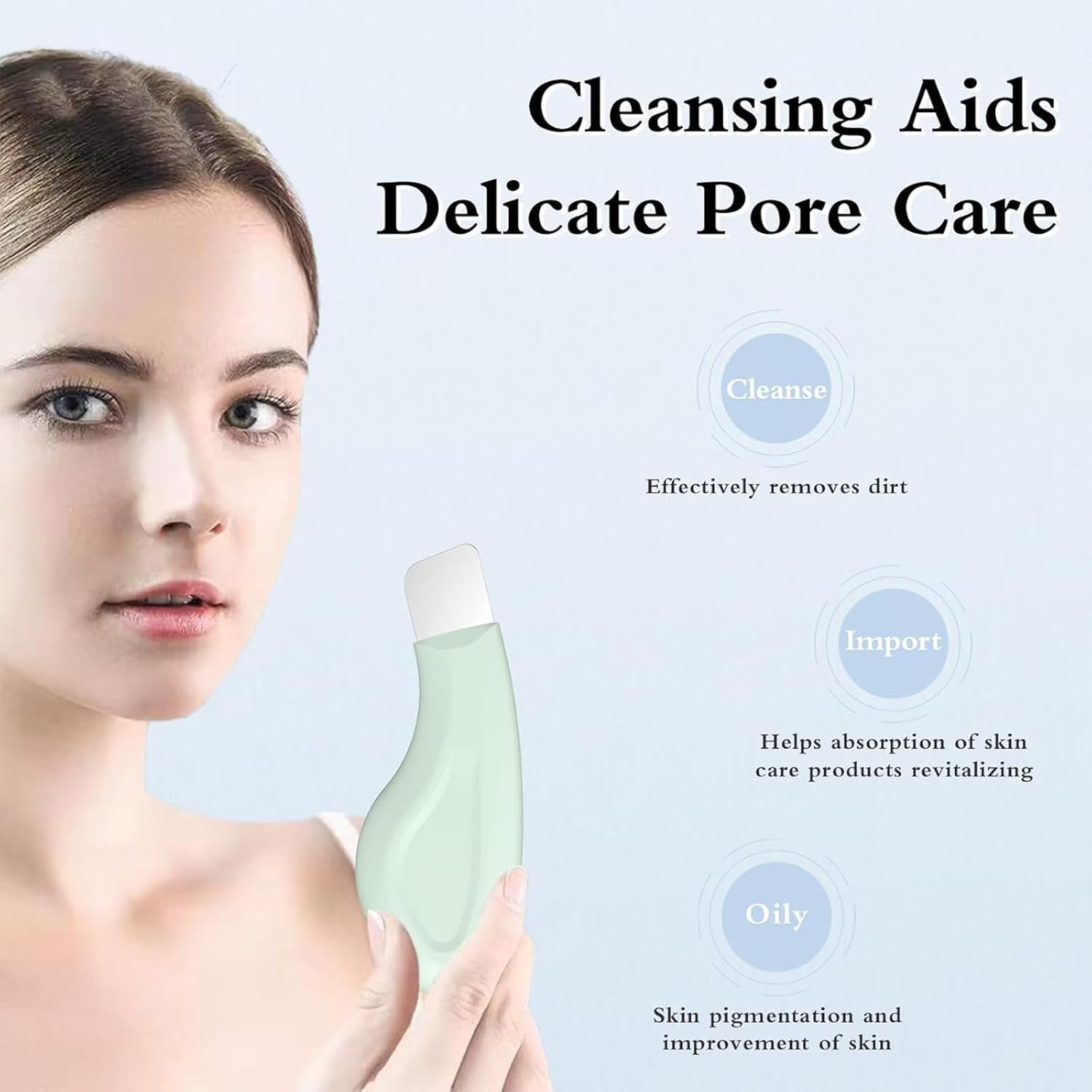 Weidllys Blackhead Remover Tool, Silicone Face Scraper for Deep Cleansing, Skin Scrubber Face Spatula, Nose Blackhead Remover, Skin Care Tool for Men and Women (Green) image number 1