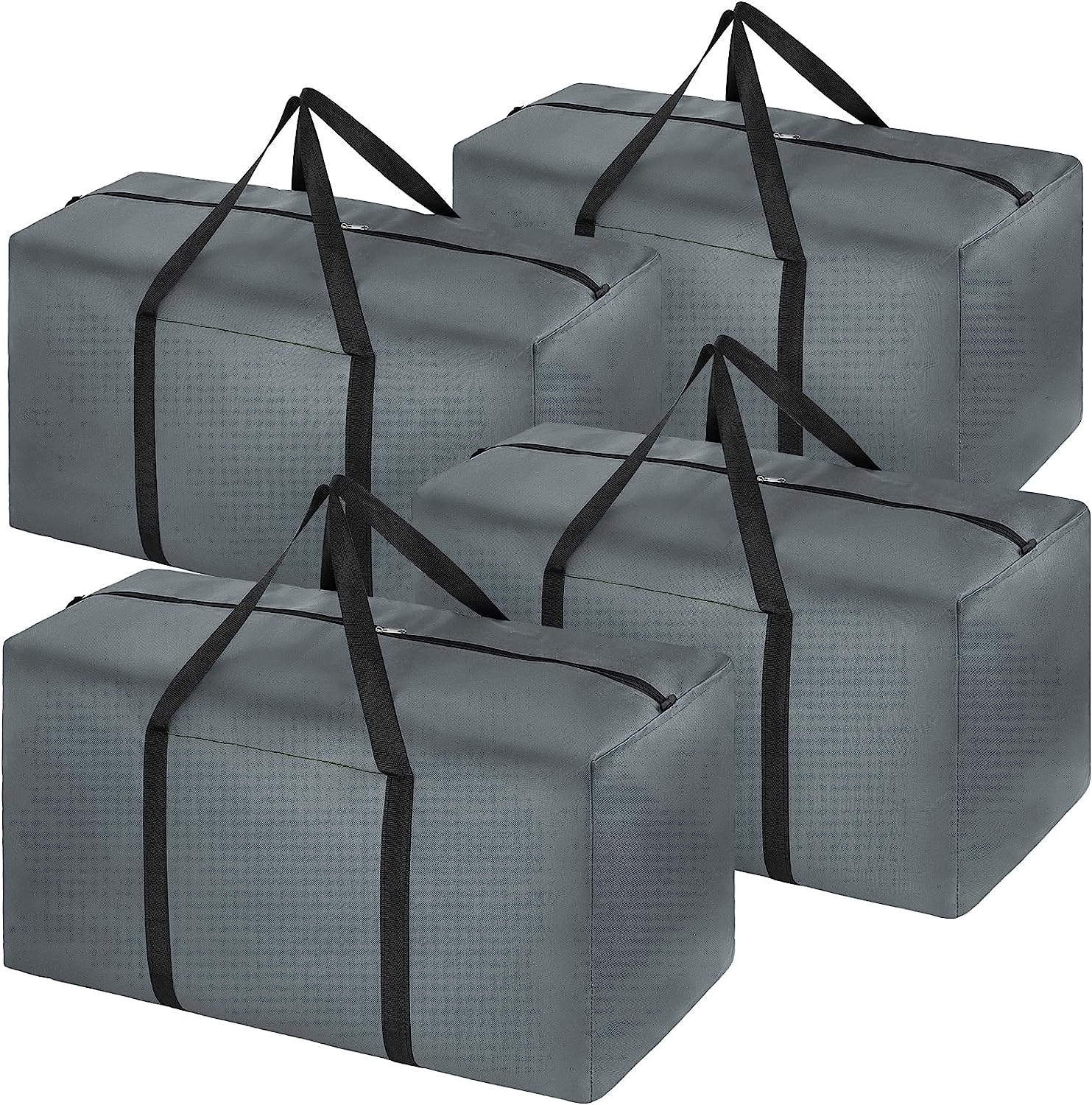 4 Pack 110L Extra Large Travel Duffle Bag, Foldable Waterproof 600D Oxford Cloth Heavy Duty Holdall Bags for Men Women, Strong Moving Boxes for House, Luggage Bags, Grey, XL, Travel - Brown image number 6