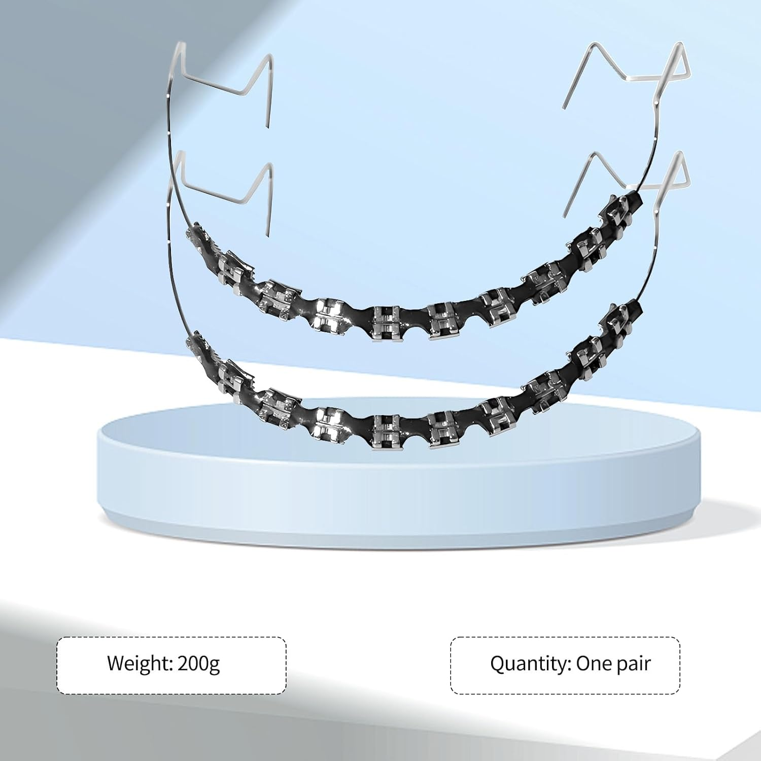 1 Pair of Temporary Tooth Decoration, Teeth Retainer Practical Brackets Para Dientes Sturdy Retenedores De Dientes Ortodoncia Props for Dental Students to Practice (Black) image number 4