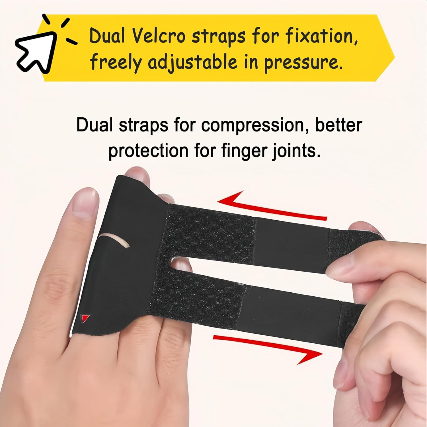 2Pcs Finger Splint, Adjustable Finger Splints(No Metal Support), Thumb Brace Protector Relieve Pain for Arthritis, Reusable Finger Tapes for Basketball, Tennis, Baseball, Volleyball, Single and Double Finger - M image number 6