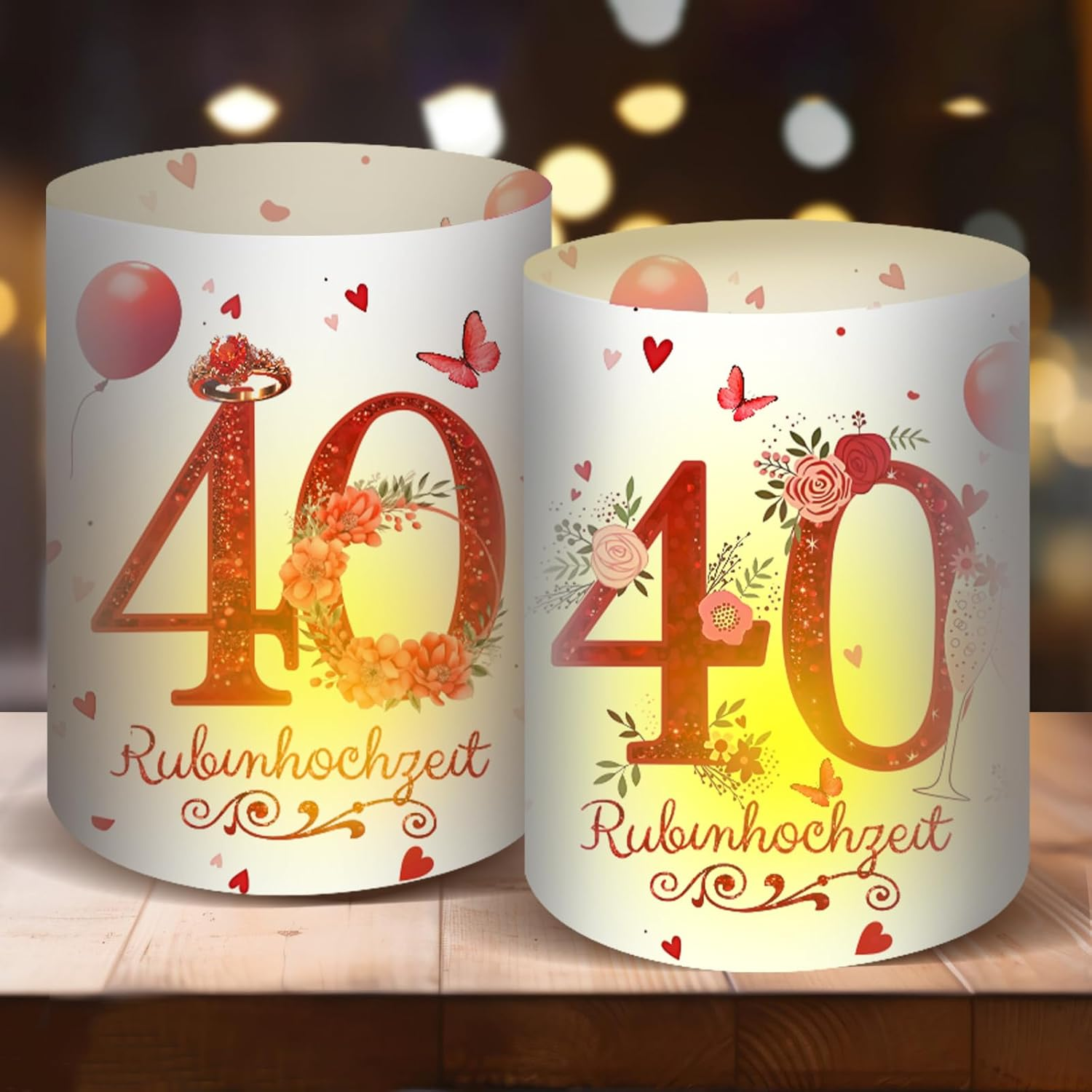 Moorle 12 Lantern Table Decoration 50Th Birthday, Happy Birthday Table Decoration for Men and Women, Lanterns for Tea Lights or Candles image number 4