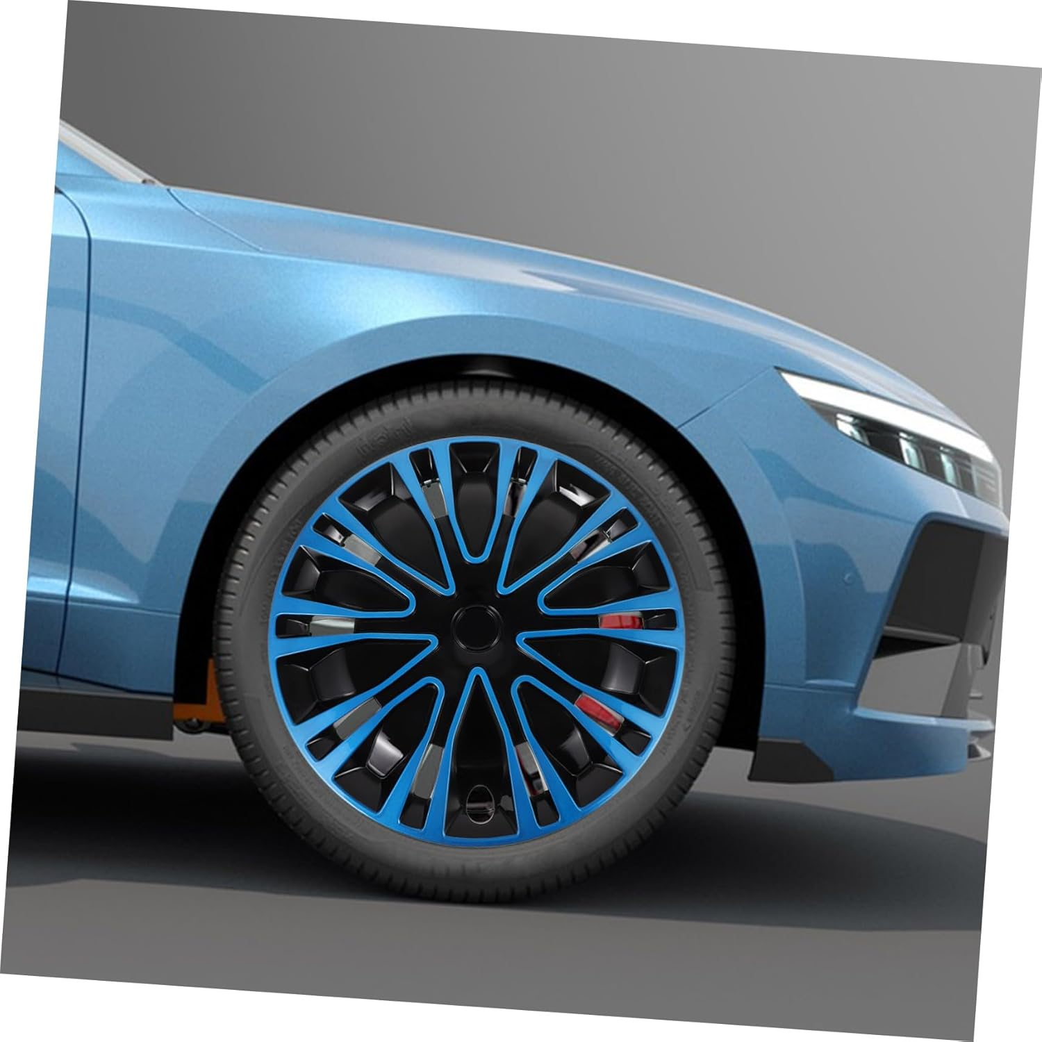 BRIGHTFUFU 15-Inch Car Hubcaps Blue Black Decorative Wheel Cover Universal Automotive Rim Caps for Vehicle Exterior Accessories image number 6