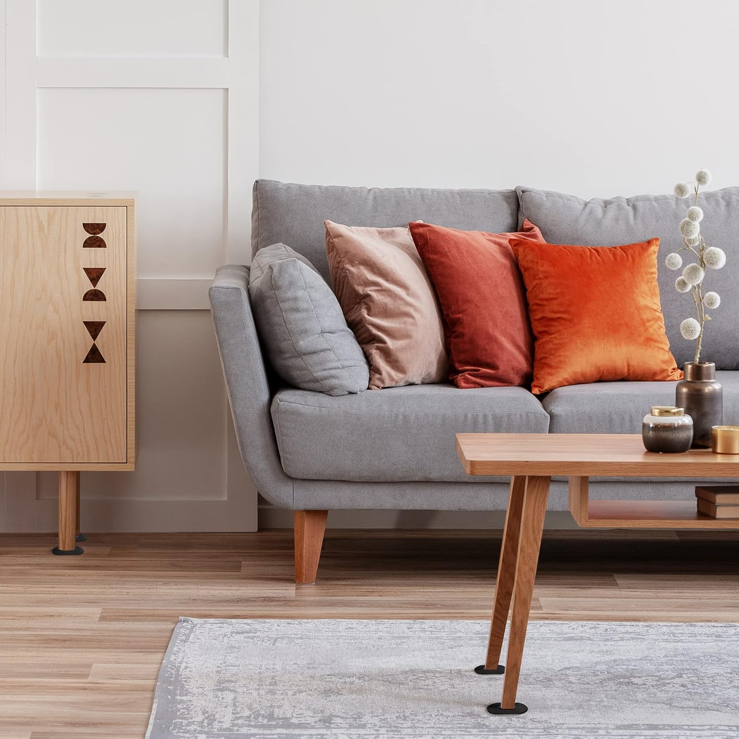 Super Sliders 3 1/2" X 6" Oval Reusable Furniture Sliders for Carpet - Effortless Moving and Surface Protection, Beige (8 Pack) image number 2