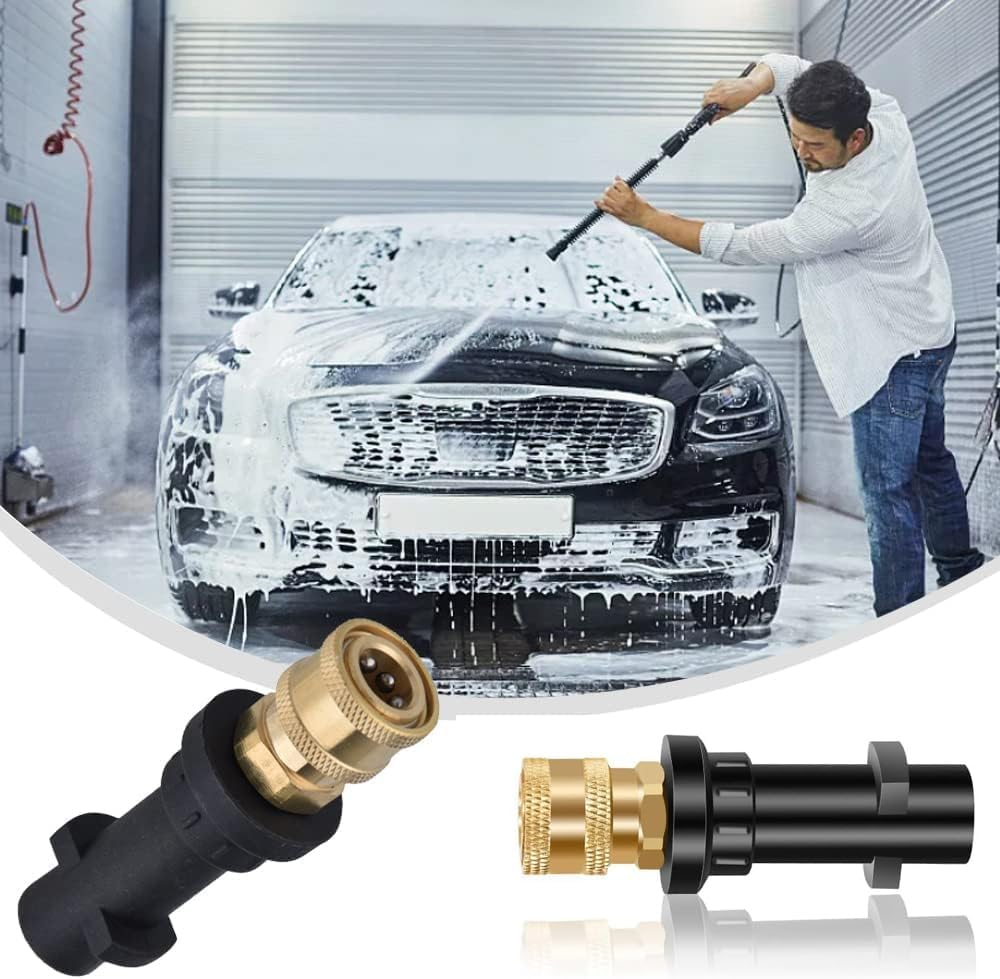 High Pressure Cleaner Gun Adaptor for K2 K3 K4 K5 K6 K7 with 1/4" Brass Adaptor,Female Fitting Quick Connector with 1 Pcs High Pressure Cleaner Gun Nozzle image number 3
