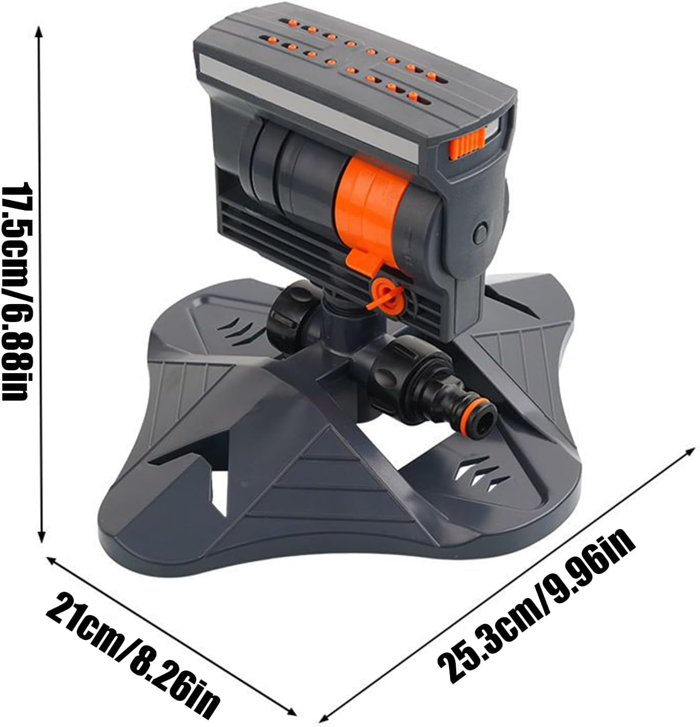 Outdoor Watering Fixture - Adjustable Yard Sprinkler, 16-Hole Irrigation Device | 360 Degree Rotating Water-Saving Sprinkler for Greenhouse Flower Bed Farm Lawn Park Garden Patio Vegetable Garden image number 4