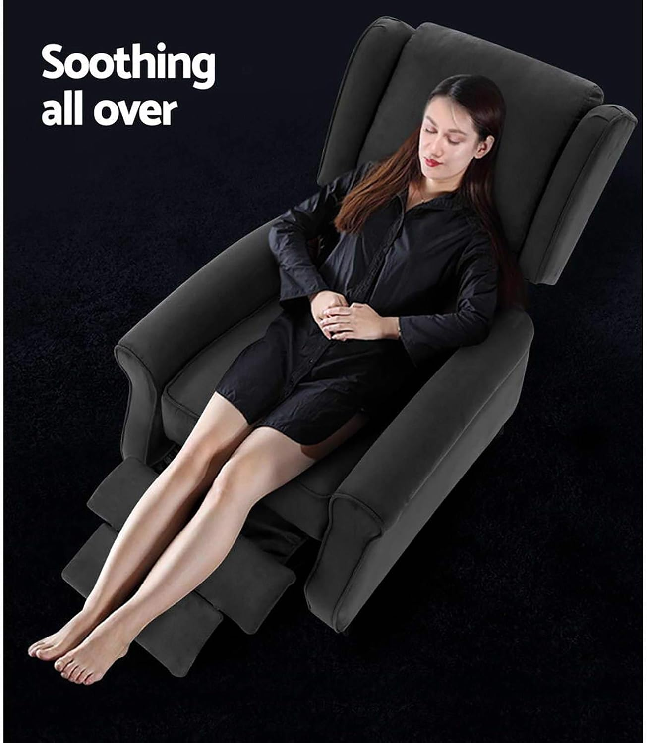 Artiss Recliner Chair Charcoal Fabric Lounge Sofa Armchair, Home Furniture Health Personal Care, Adjustable Backrest Footrest Nursing Feeding image number 3