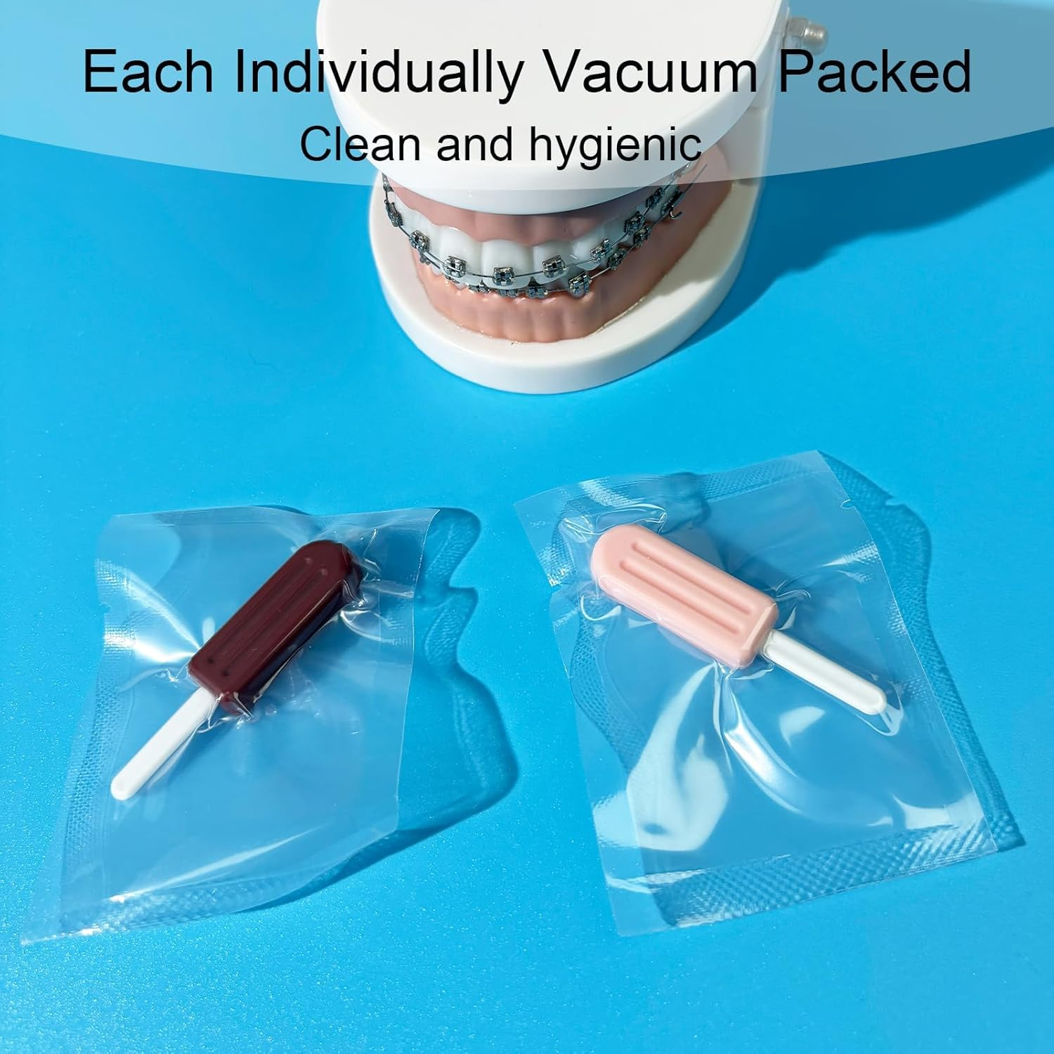 Chewies for Invisalign Aligner,Aligner Chewies Popsicle Silicone,10Pcs Aligner Munchies with Grip Handles,Suitable for Invisible or Metal Braces (10PCS Mix Colors)