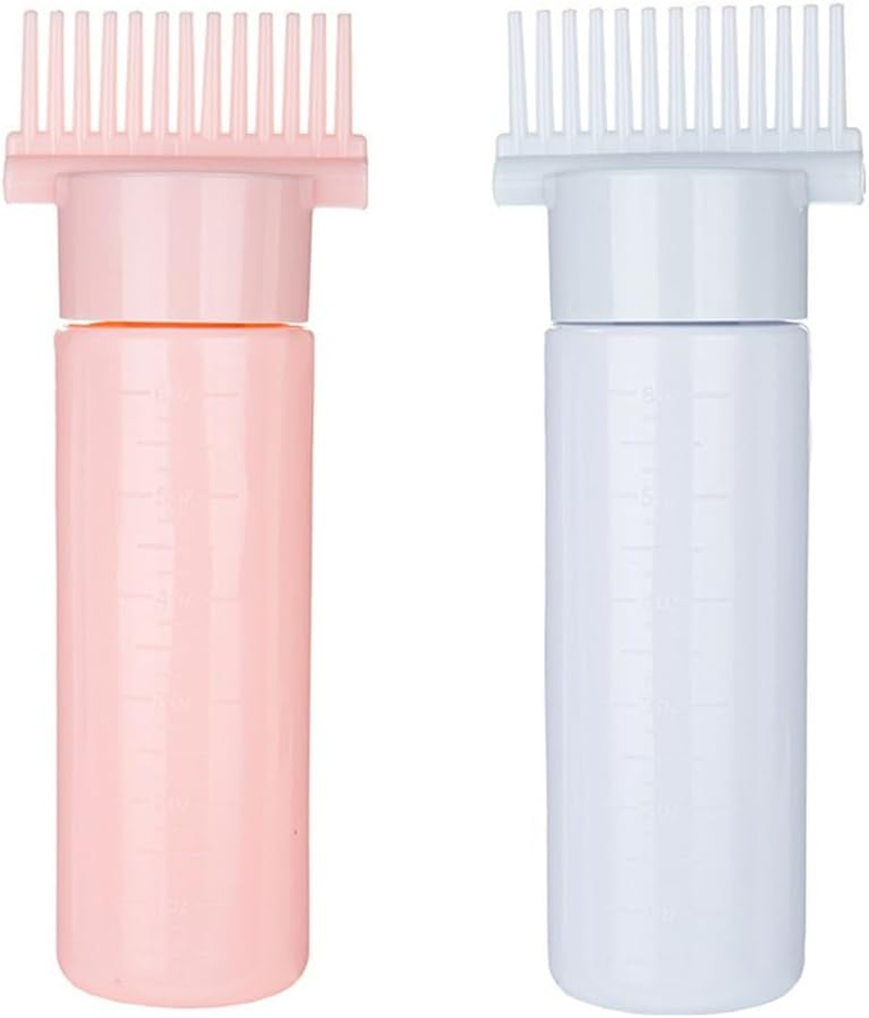 2 Pcs Upgraded Applicator Bottle for Hair,Root Comb Color Applicator Bottle Styling Tool (Pinkblue)