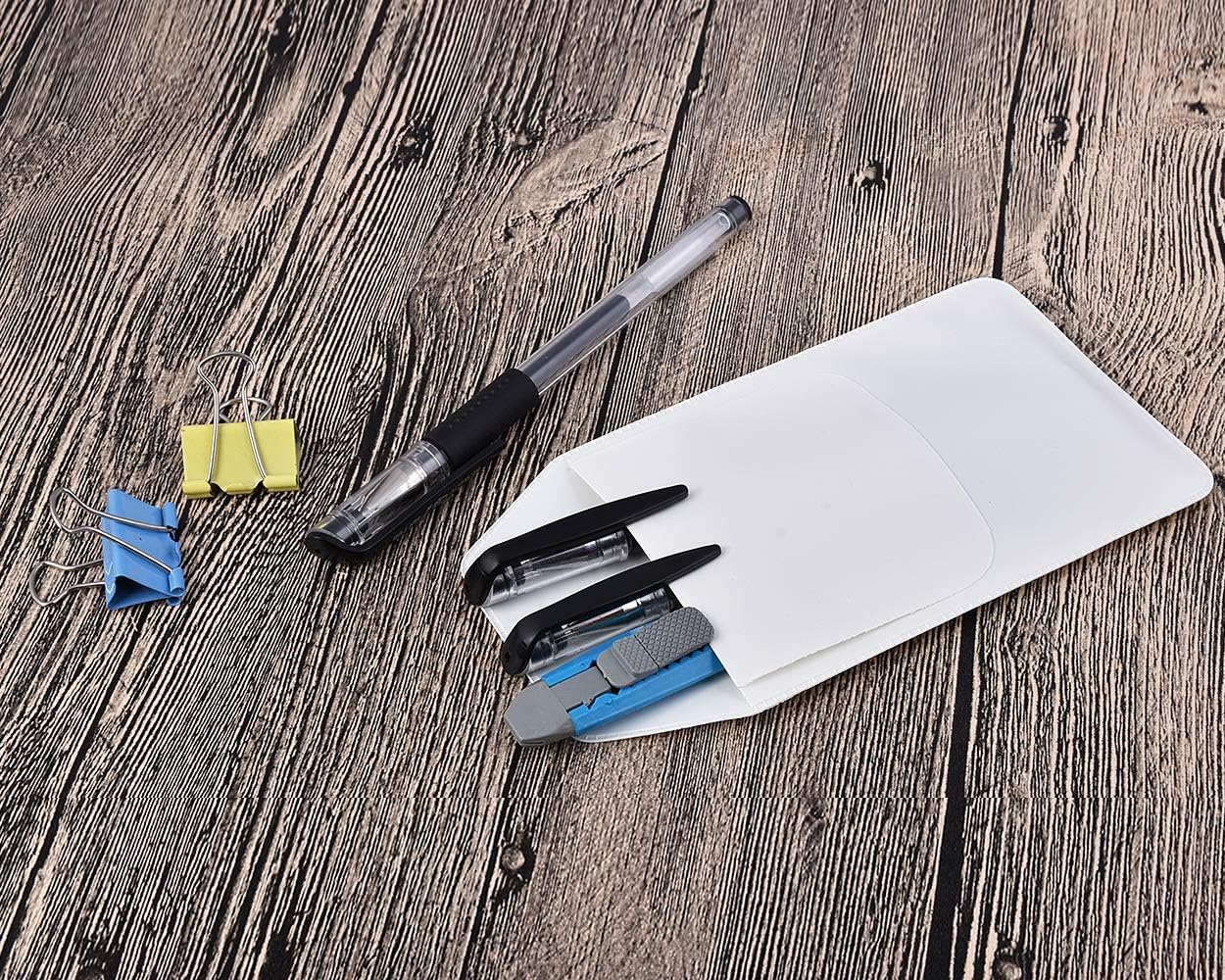 DS. DISTINCTIVE STYLE Shirt Pocket Protector 10 Pieces PVC Pocket Protectors for School Hospital Office Supplies (White) - Clear image number 3