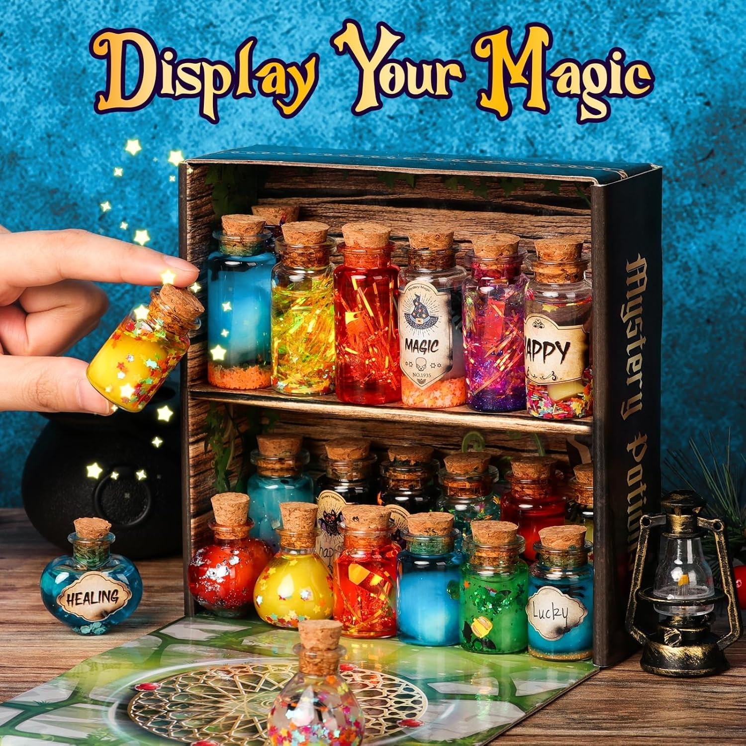 Magic Potions Craft Kit for Kids, 20PCS Fairy & Witch Potion Bottles Making Set, DIY Arts & Crafts Science Kit for Boys and Girls Ages 6-12 - Birthday Gift, Halloween & Christmas Party Decor