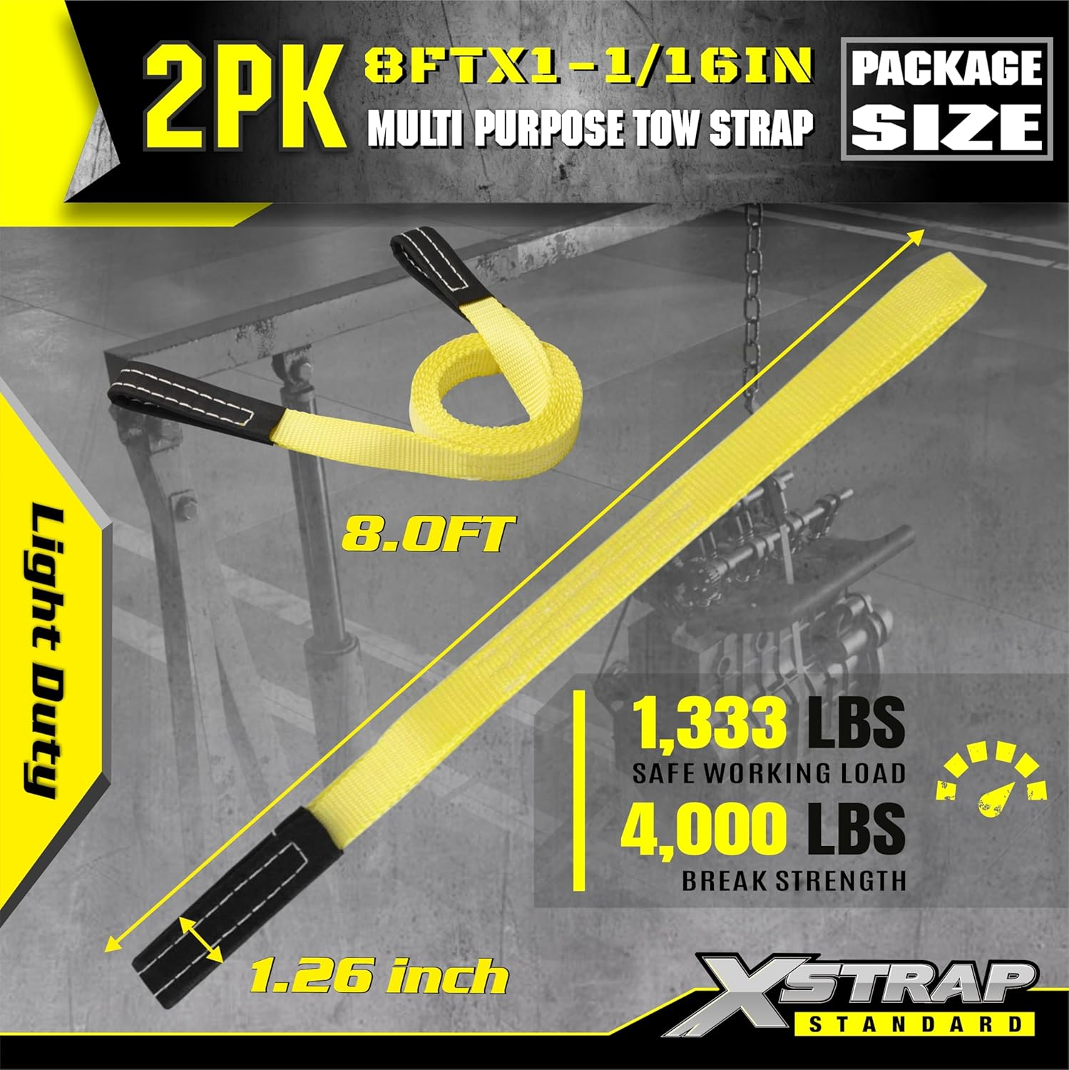 XSTRAP 2PK 8FT Lift Sling Web Strap/Wear Guard End image number 3