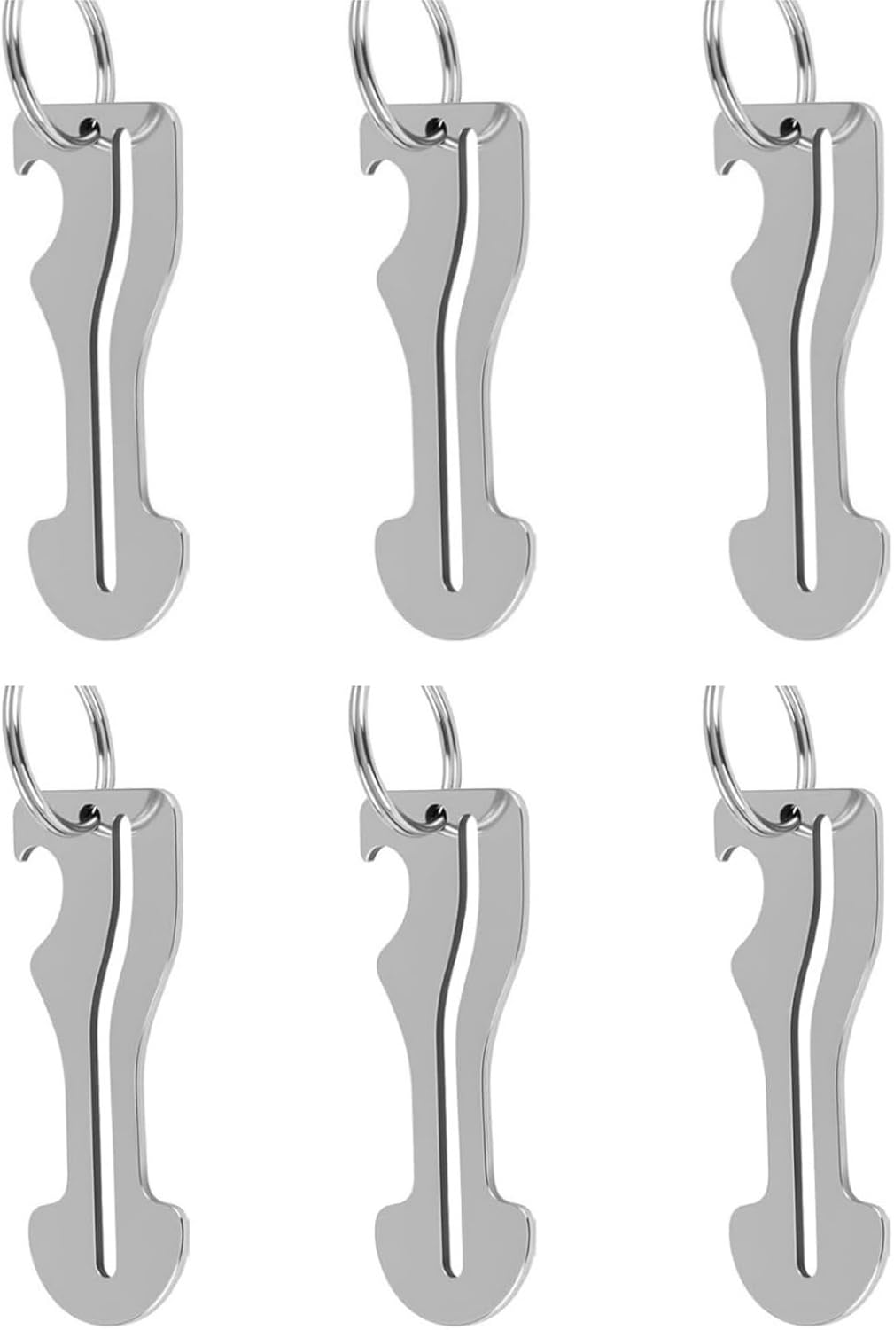 6 Pcs Titanium Steel Shopping Trolley Key, Anti-Lost Keychain with Bottle Opener, 3-Shapes Universal Fit for Supermarket Carts (2)