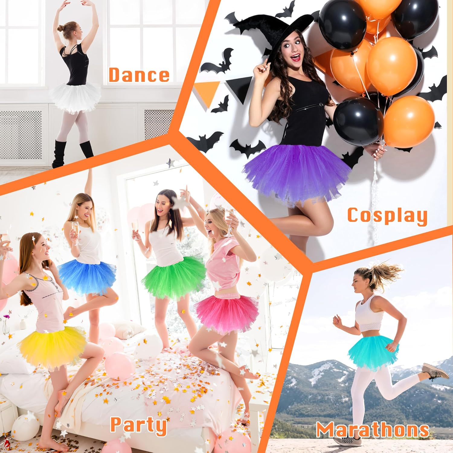 Ammiko Tutu for Women Adults - 5 Layer Tutu Skirts, Tutus for Women Girls, Halloween Tutu Adult, 80S Tulle Skirt Costume image number 1