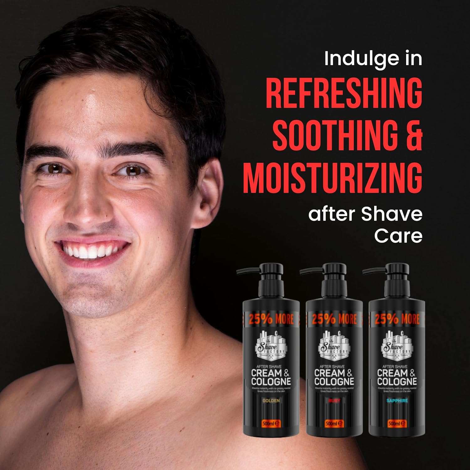 The Shave Factory after Shave Cream & Cologne 500 Ml, Golden image number 2