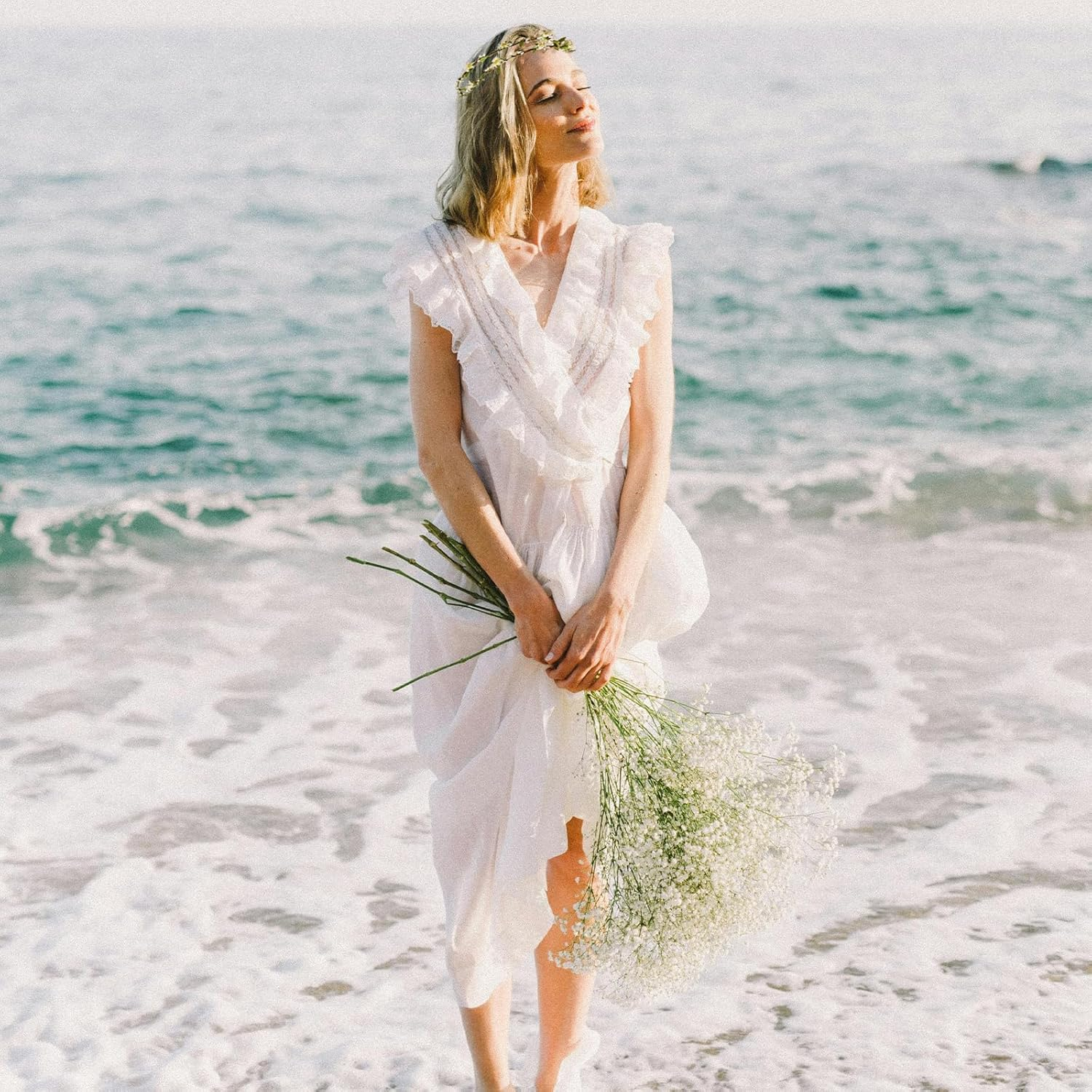 Xlihdzum Hairbands Floral Garland for Women Wedding, Bridal Hair Accessories with Flower Wreath - Floral Hairbands and Flower Crown, Bridal Hair Garland Headpiece for Wedding and Bridesmaids