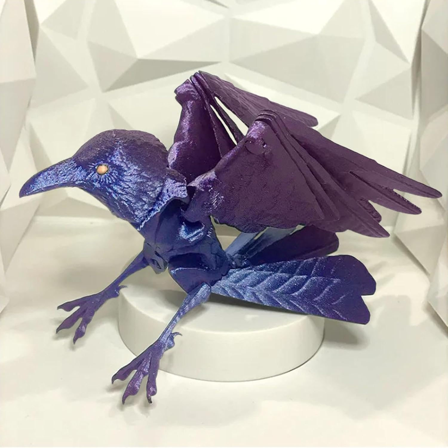 On Skull, with Skull Stand - Crow on Skull Halloween Gothic Statue Skeleton Figure | Bird Sitting on Skeleton Statue. Exquisite on Skeleton Figure for Festivals