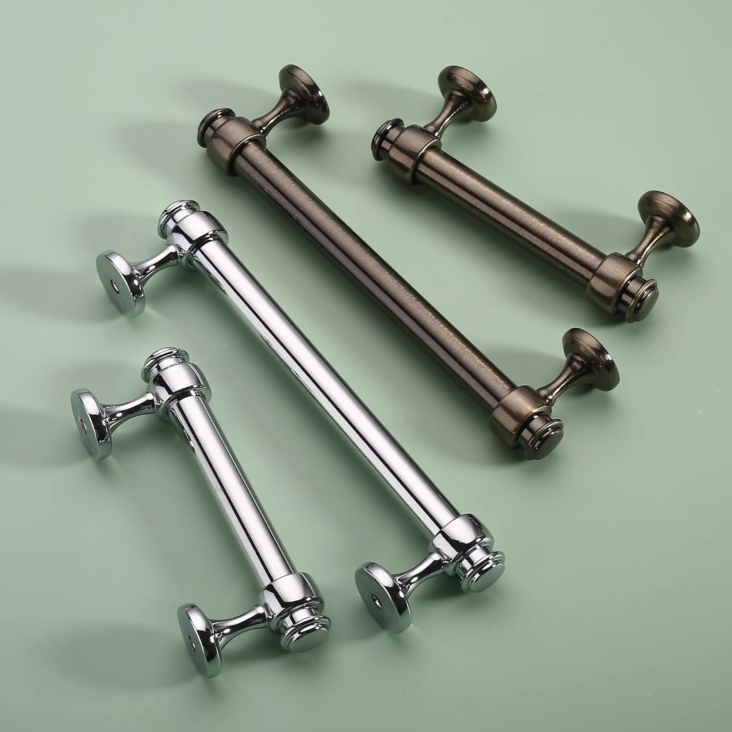 Alzassbg 15 Pack Polished Chrome Cabinet Pulls, 5 Inch(128Mm) Hole Centers Cabinet Handles Kitchen Hardware Straight Bar for Cabinets and Drawer AL3082CP image number 4