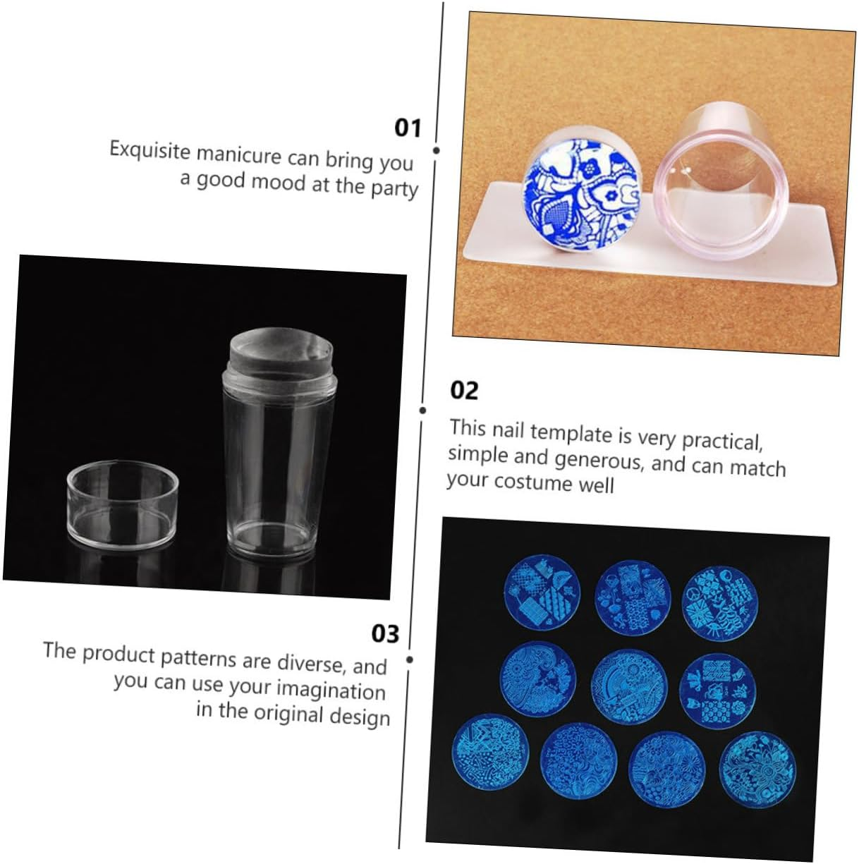 Healeved Manicure Steel Plate Nail Stamping Plate Stamping Template Nail Printing Template for DIY for Home Manicure Accessories