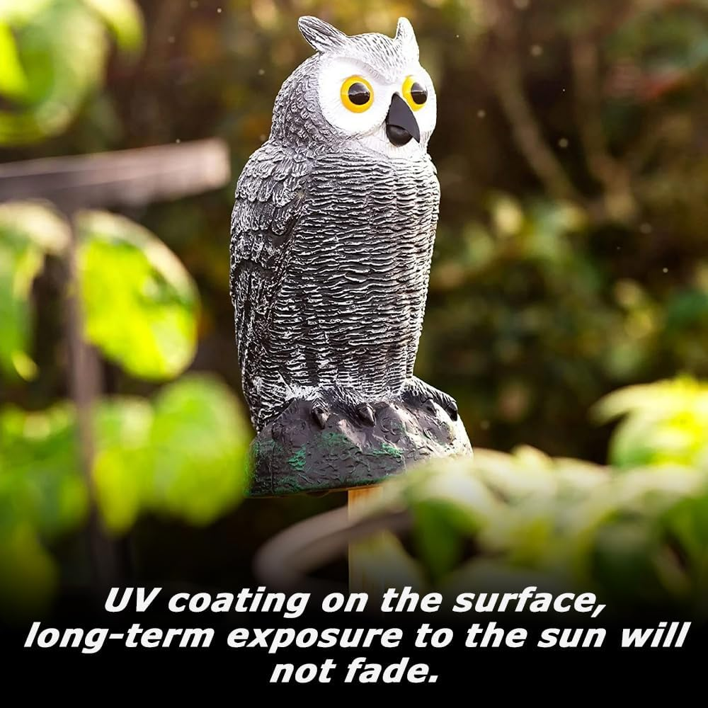 MOTRAIN Bird Scare Device/Plastic Owl Statue,Owl Ornament for Indoor & Outdoor Decoration, Effective Birds Deterrent for Garden, Patio, Yard, and Home Decor. image number 3