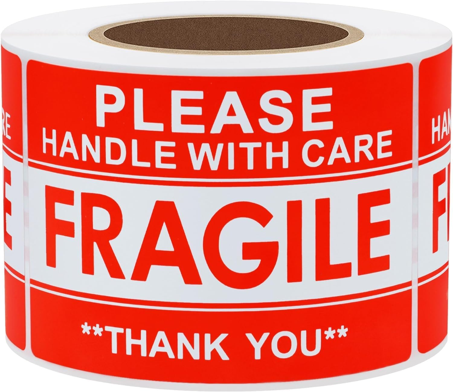 Hybsk Fragile Stickers Handle with Care Warning Packing Shipping Label for Corrugated Cartons, Plastic Drums, 300 Labels per Roll,Permanent Adhesive (2X3 Inch) image number 5
