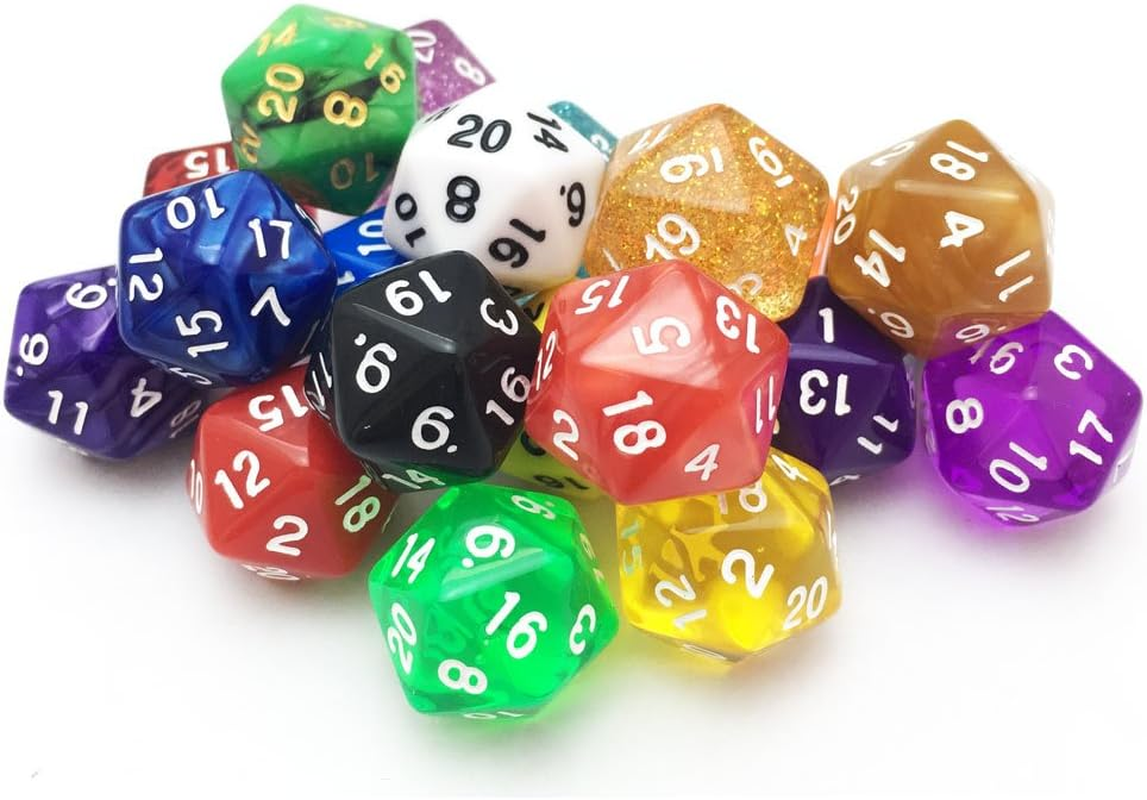 Smartdealspro 10-Pack Two Color 20 Sided Dice D20 Polyhedral Dice for DND RPG MTG Table Games