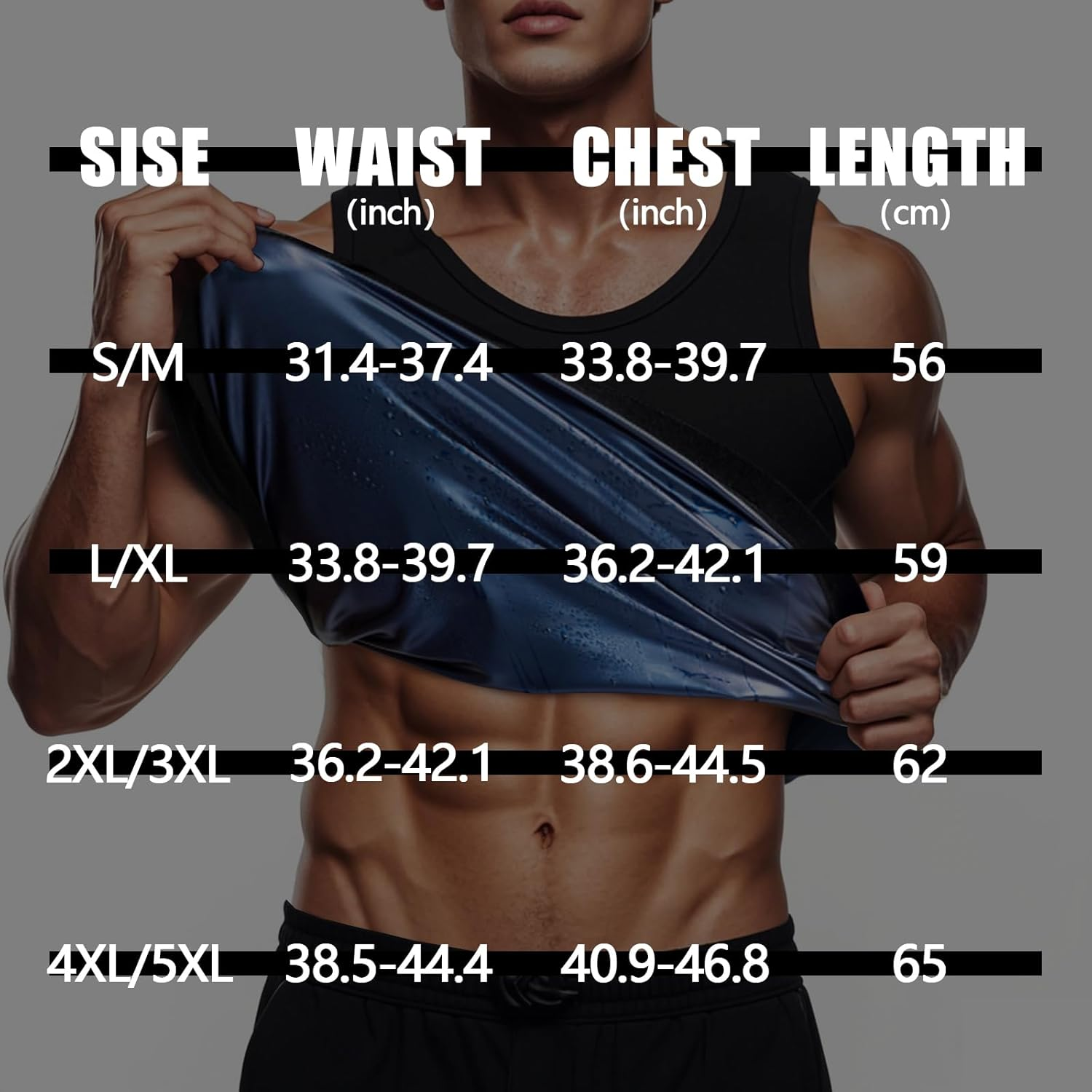 Viiotu Men'S Sauna Vest, PU Milk Silk Sweat Suit, Triples Sweating Boost Calorie Burn Sweat Suits for Weight Loss, Ideal for Fitness - Oriented Men image number 6