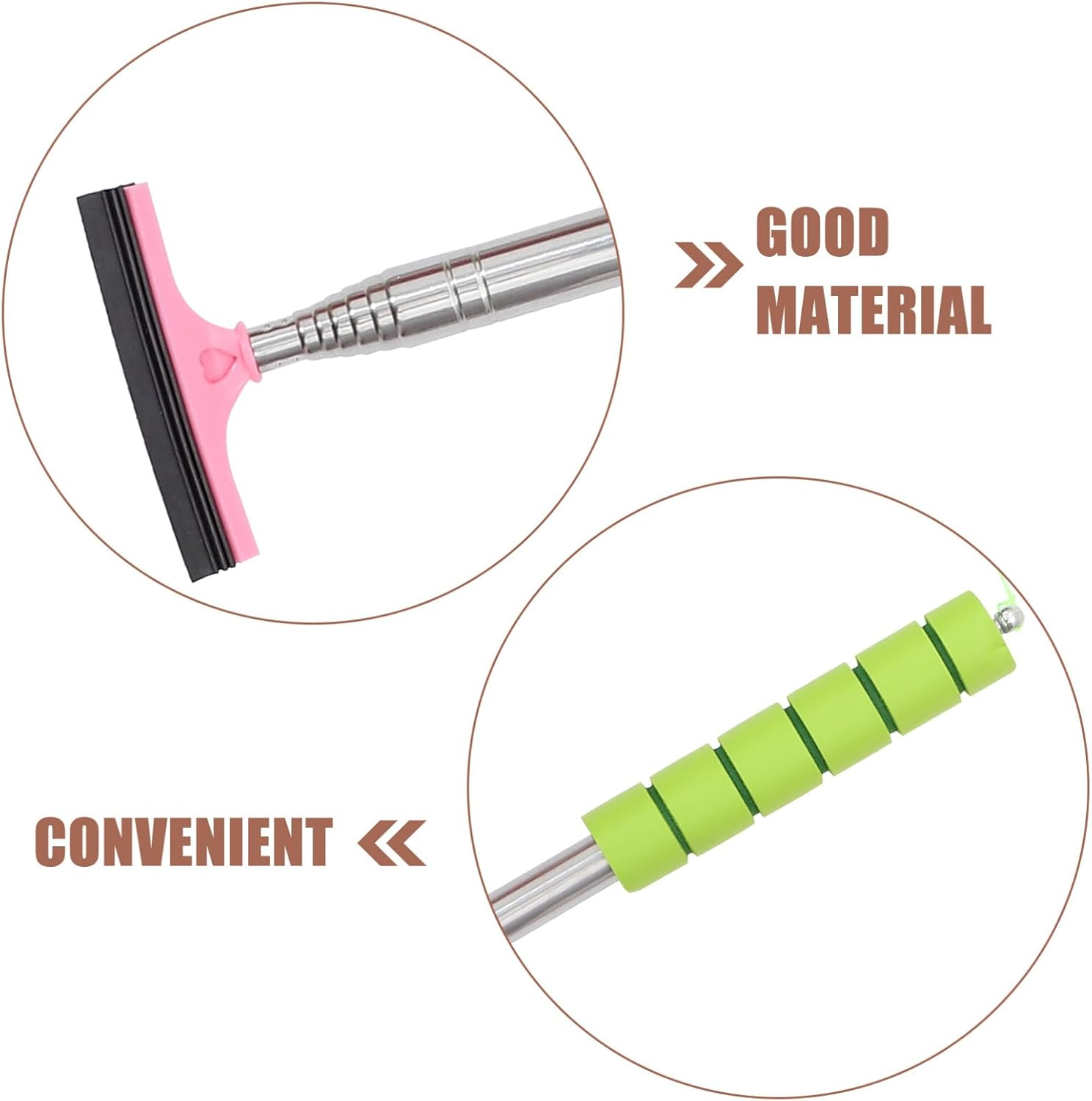 HAPINARY 3Pcs Retractable Car Rearview Mirror Squeegee Window Cleaner Set for Windscreen and Mirror Cleaning, Portable Mini Car Windshield Wiper Tool for Automotive Exterior Care