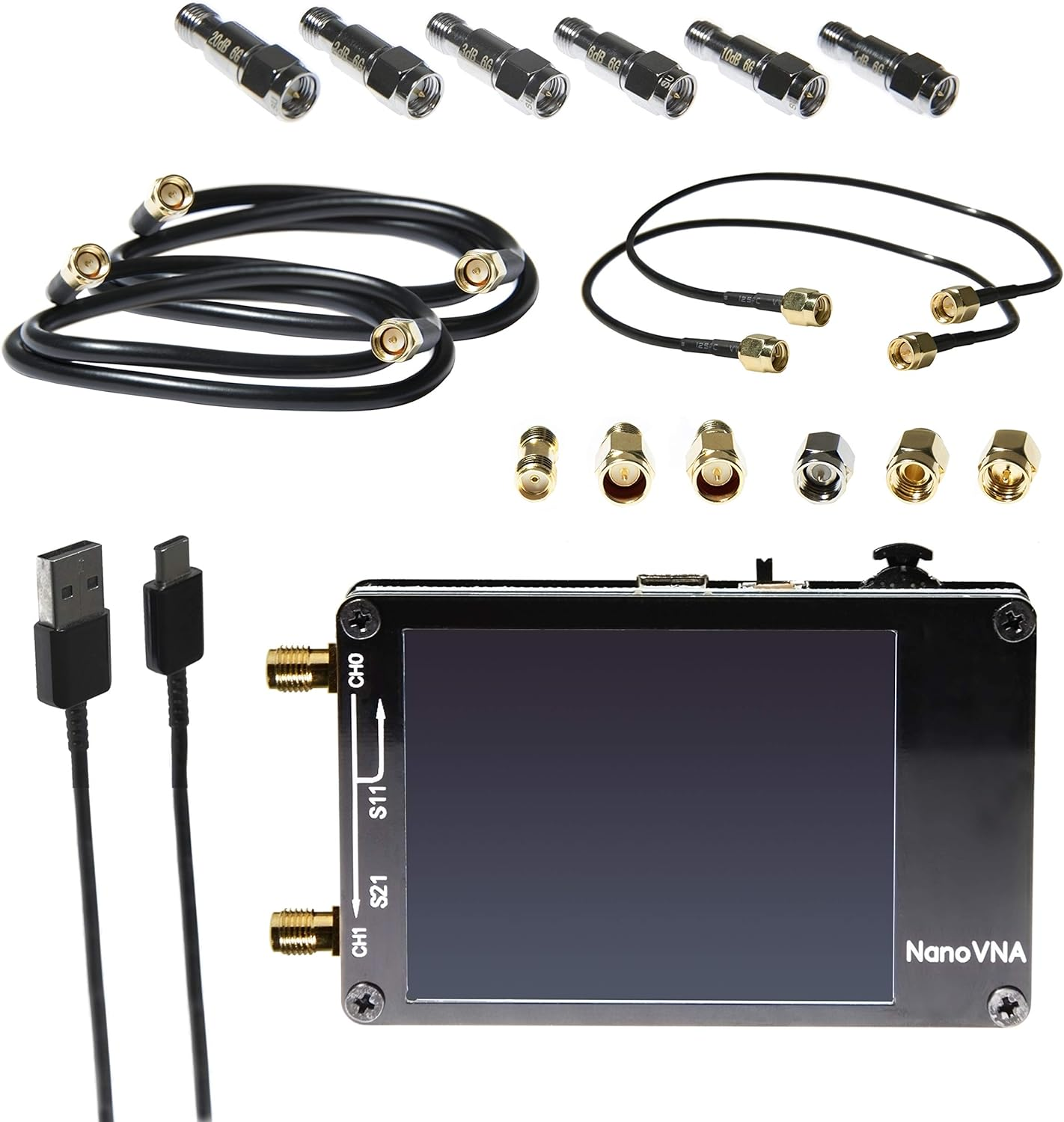 Nanovna Bundle - Open Hardware Vector Network Analyzer Kit from Authorized Distributor. Includes 50Khz-900Mhz+ Portable VNA with EMI Shielding, SOLT Calibration Kit, 6Pc Attenuator Kit and Much More! image number 5