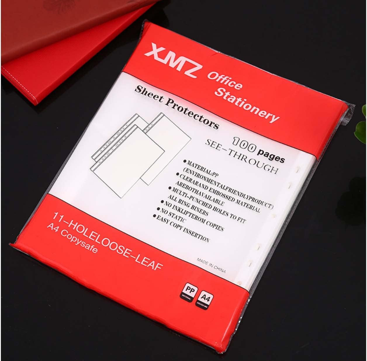 100X A4 Clear Plastic Punched Pockets Sheet Protectors Transparent Cover Files 40 Micron (Medium) image number 3