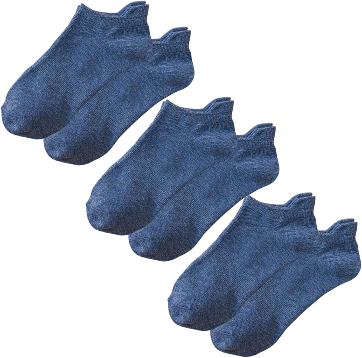 Dress Cici Men'S Extra Low Cut Socks with Tab, Cotton Ankle Socks (3 Pairs)