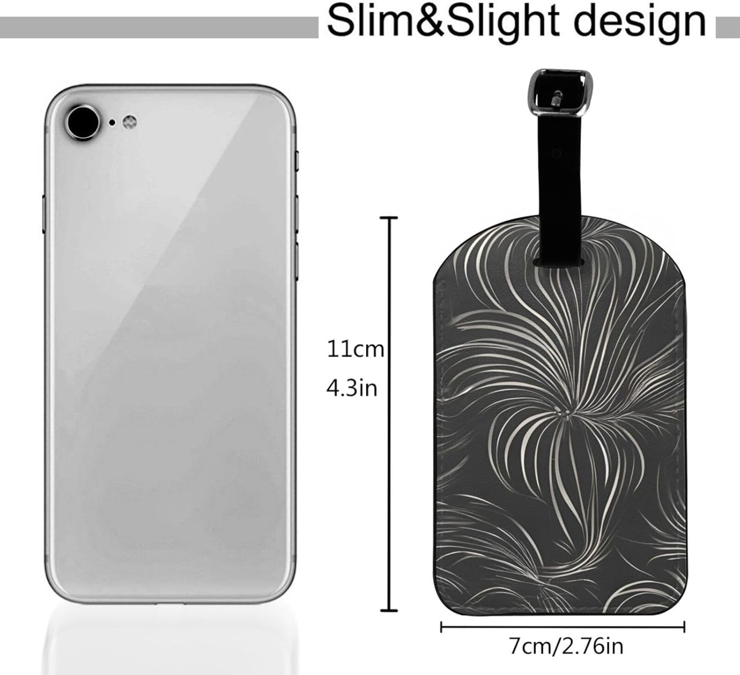 Modern Print Elegant Tag Stylish Tag Luggage Tag 4.3 X 2.76 Inch for Suitcases Travel Bags image number 5