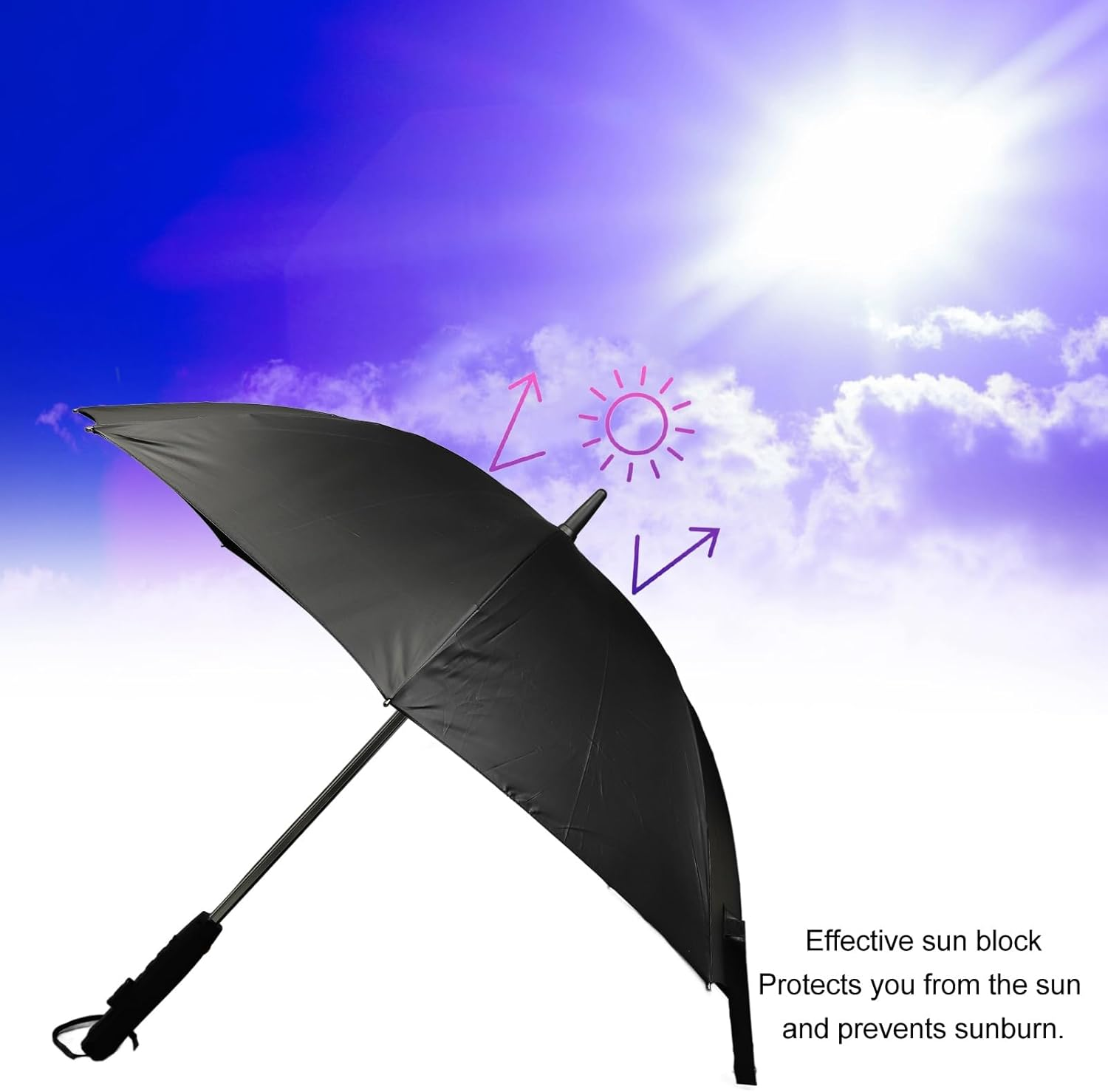 3 in 1 Umbrella with Fan and Spray, Sun Umbrella Uv Protection with 8 Ribs, Portable Cooling Umbrella Golf Umbrellas for Outdoor Summer image number 5