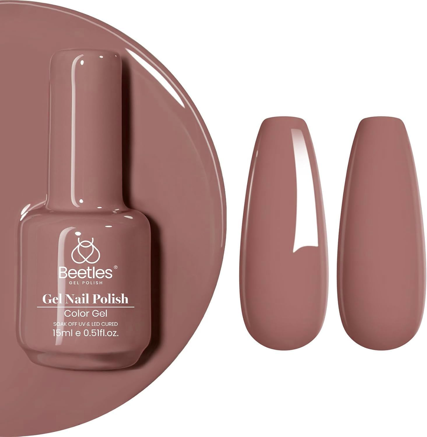 Beetles Gel Polish Gel Nail Polish, 1Pcs 0.5Oz 15Ml Dusty Rose Nail Polish Dried-Rose Dusty Pink Soak off UV LED Nail Lamp Nail Art Manicure Salon DIY Home Solid Gel Nail Design Decoration Valentine'S image number 5