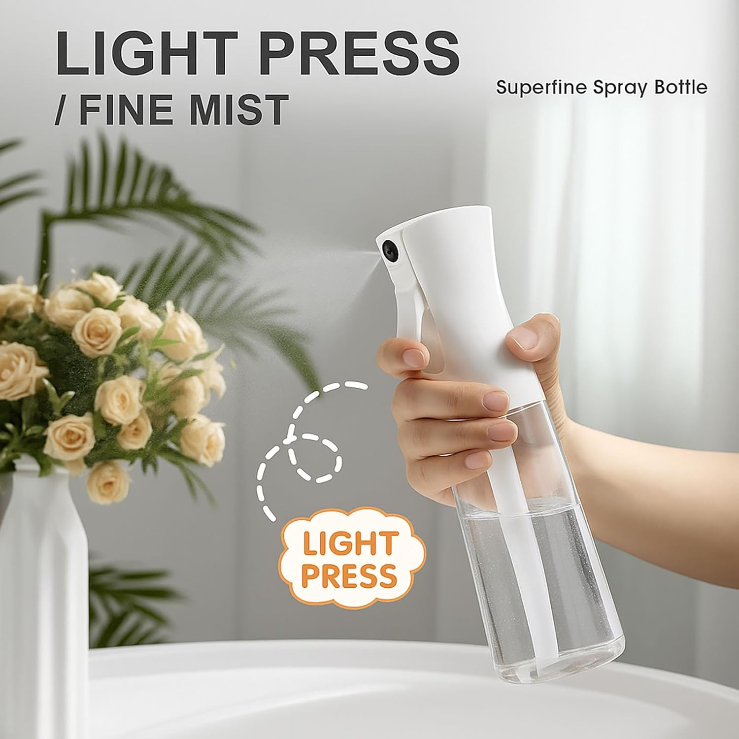 SYGELER Continuous Spray Water Bottle, Versatile Multipurpose Misting Spray Bottles for Hair Styling, Cleaning & More - 200ML&300ML Barber and Plant Spray Bottle image number 2