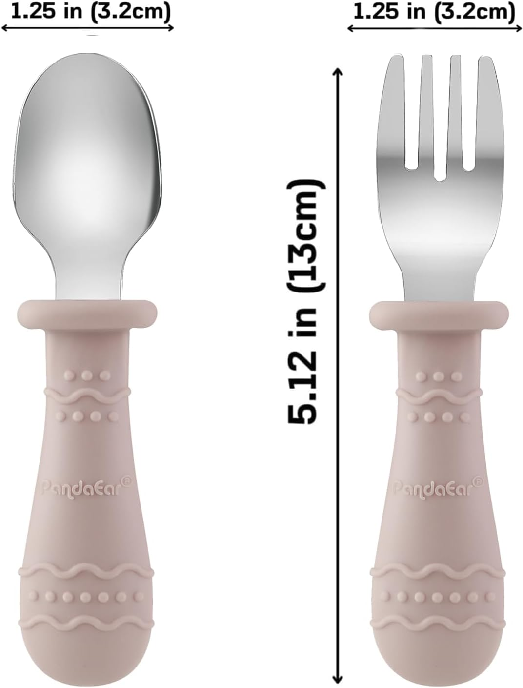 Pandaear 2 Pack Stainless Steel Sippy Cups with Straw and 2 Spoons 2 Forks image number 5