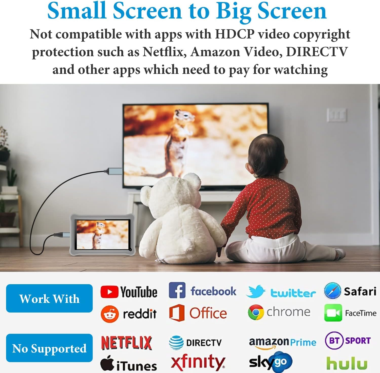 Lightning to HDMI Adapter &bull; HDMI Cable for Iphone to TV &bull; Compatible with Iphone14, 13, 12, 11 & Youtube to TV Output &bull; with 1080P HD Display &bull; Sync Video and Sound &bull; Just Plug and Play &bull; 6.6FT, Grey image number 1