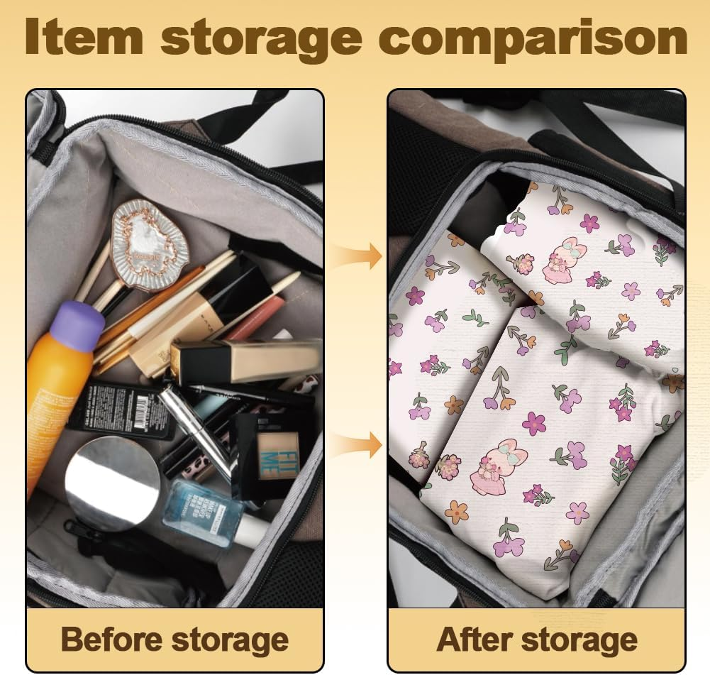 2 Sheets Self-Adhesive Magic Cloth Cute Rabbit Travel Makeup Bag Organizer & Scratch-Resistant Camera Lens Protective Wrap, Reusable Portable Cosmetic Pouch (50X50Cm/35X35Cm), Pink image number 1