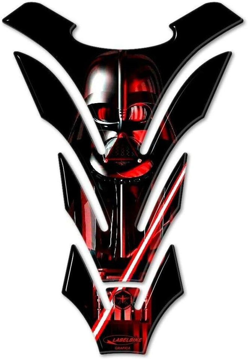 Labelbike - 3D Sticker Tank Pad Motorbike Decoration and Protection Universal in Resin - Color Black Red Gold
